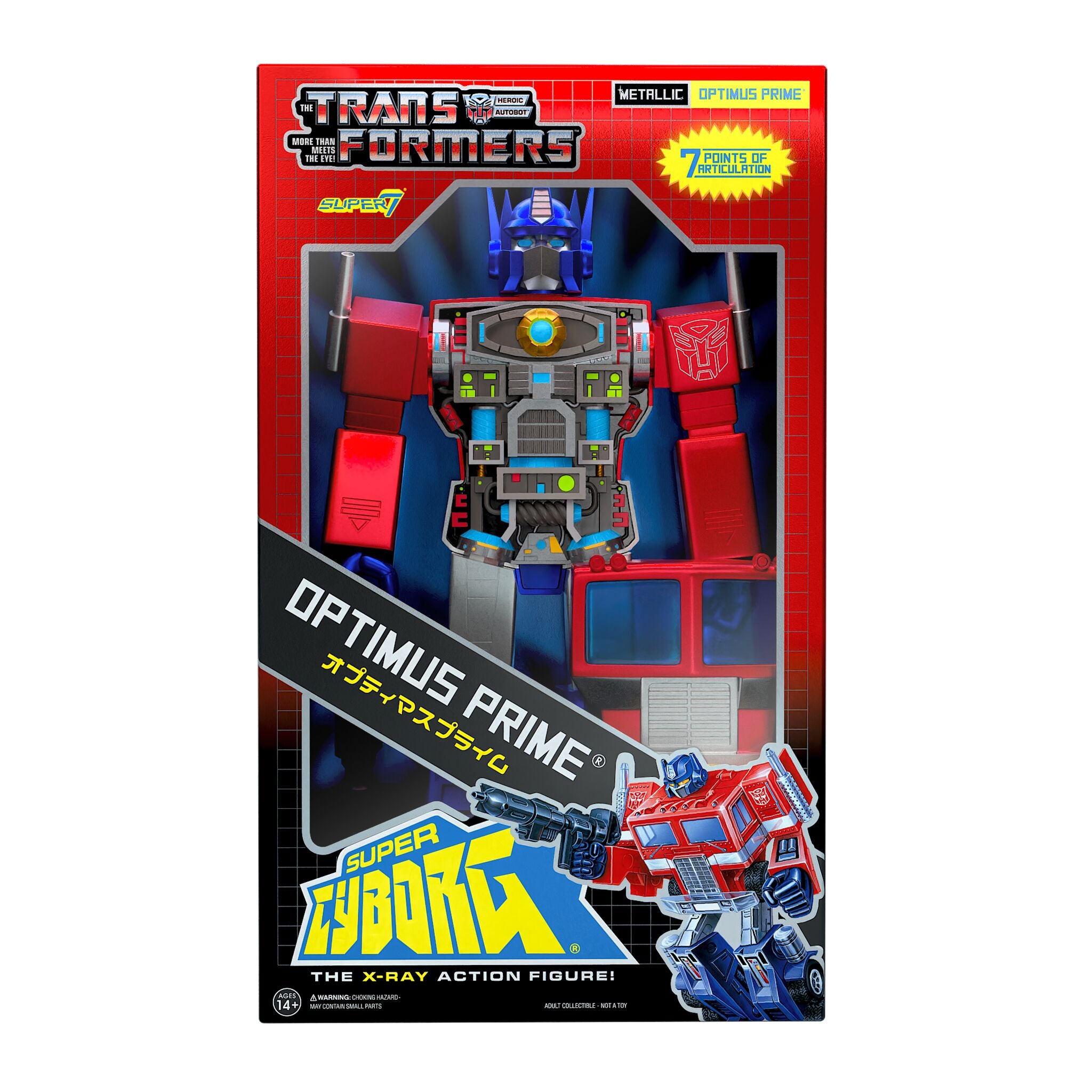 Super7 Super Cyborg Optimus Prime figurina Metallic 28 cm