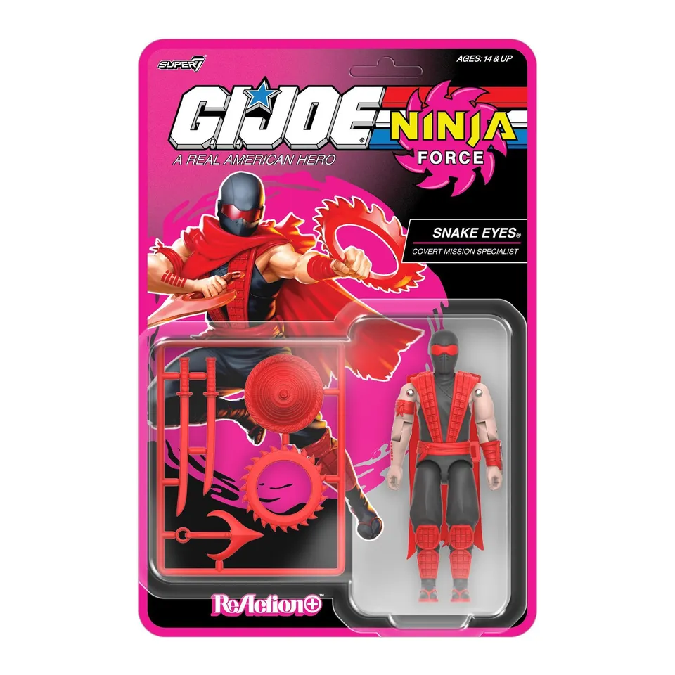 Super7 ReAction+ Snake Eyes figurina 9,5 cm ninja