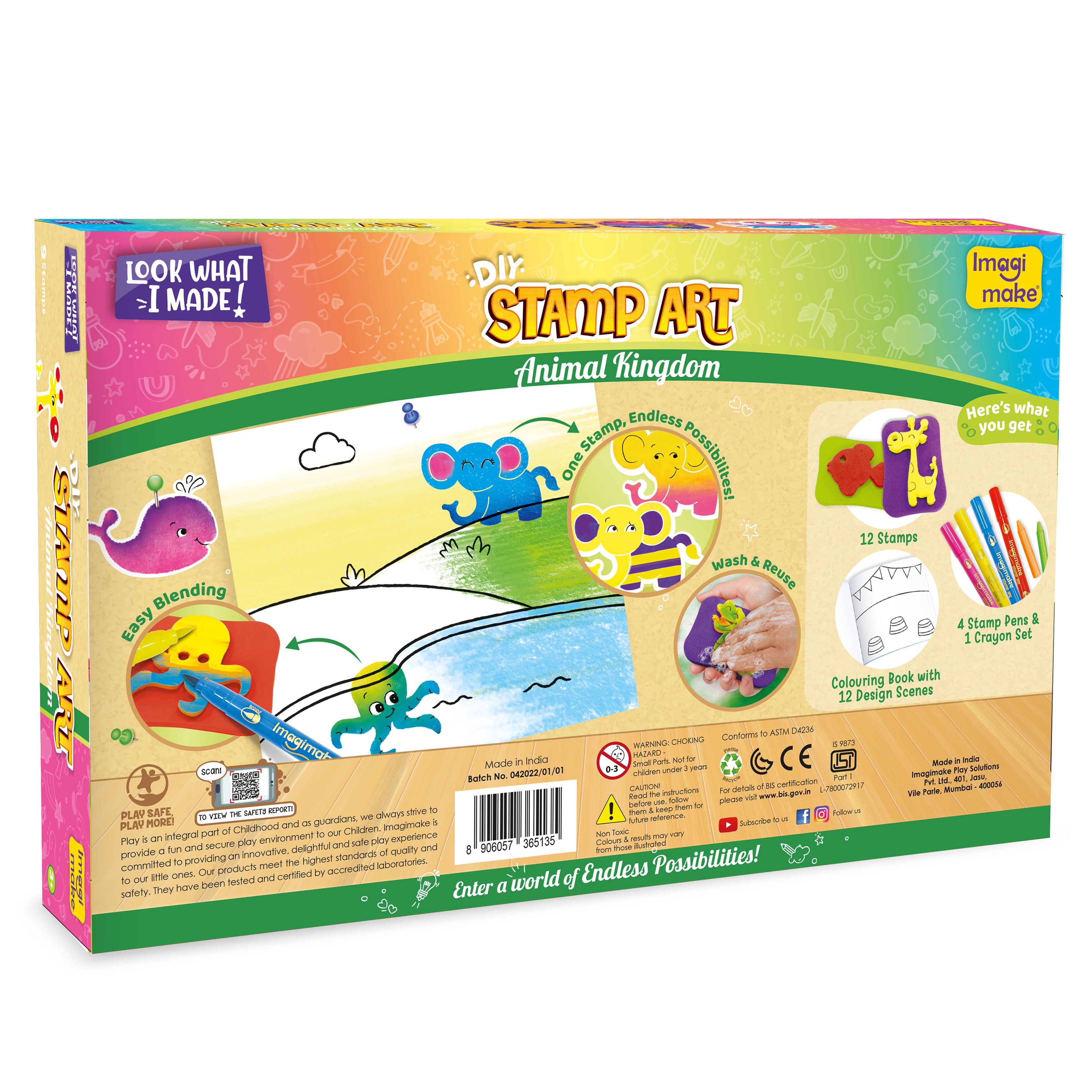Imagimake Stamp Art set ștampile animale 3+ ani