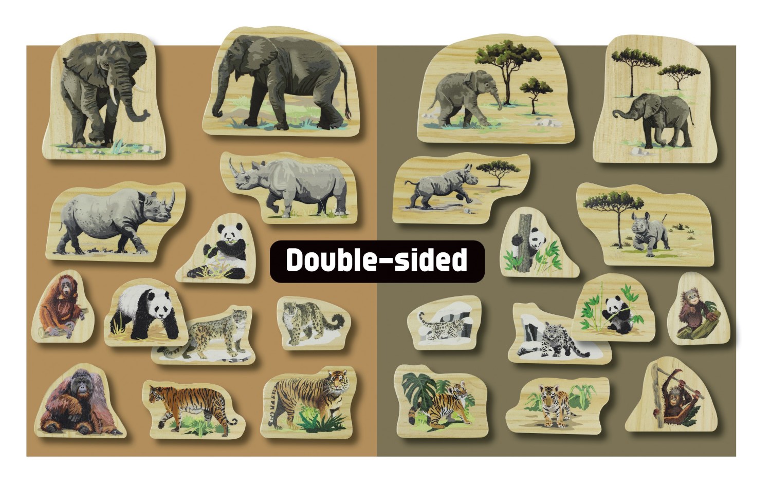 Yellow Door Endangered Animal Families figurine lemn 12 piese