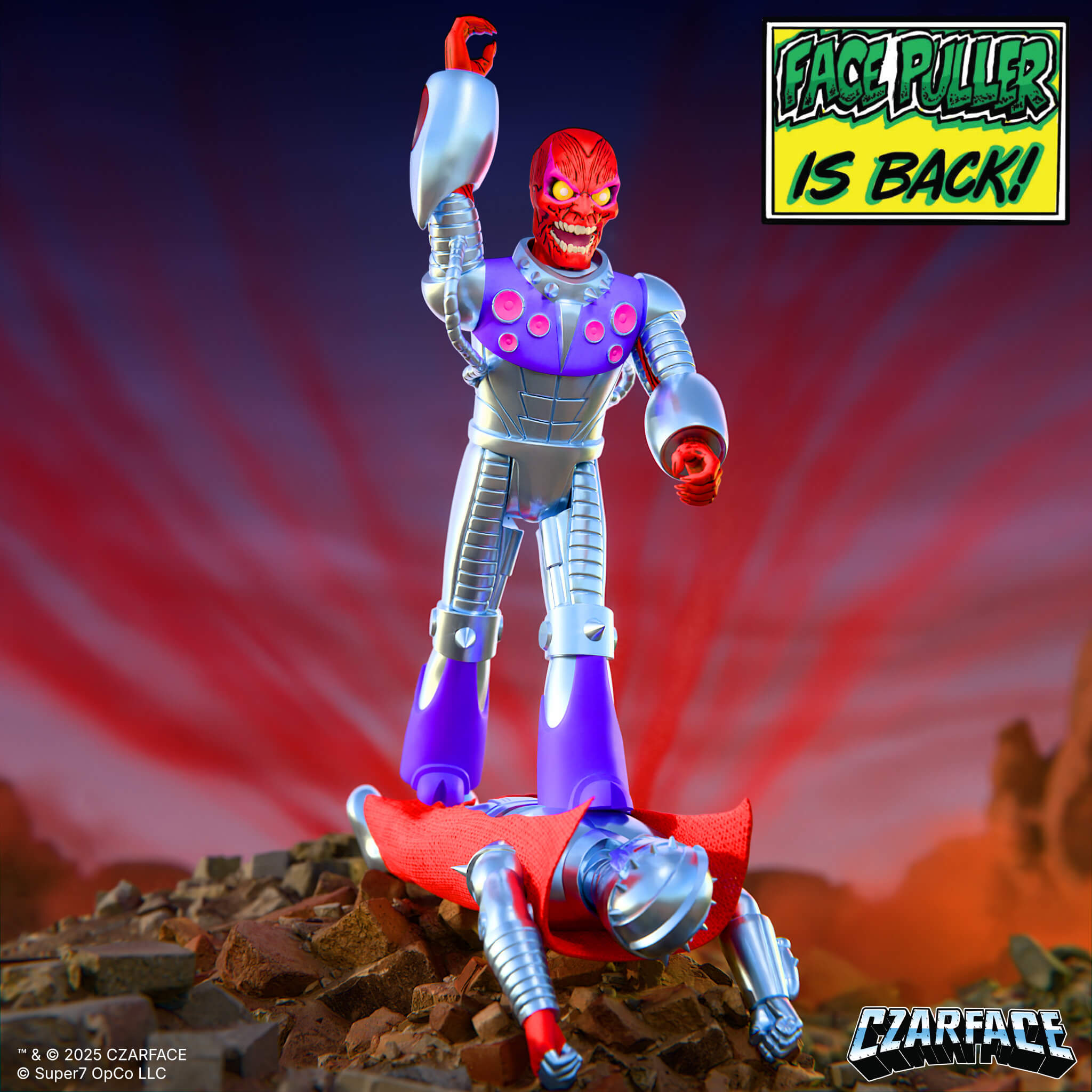 Super7 ReAction Czarface Frankie Pulitzer figurine set 2 buc metalizat