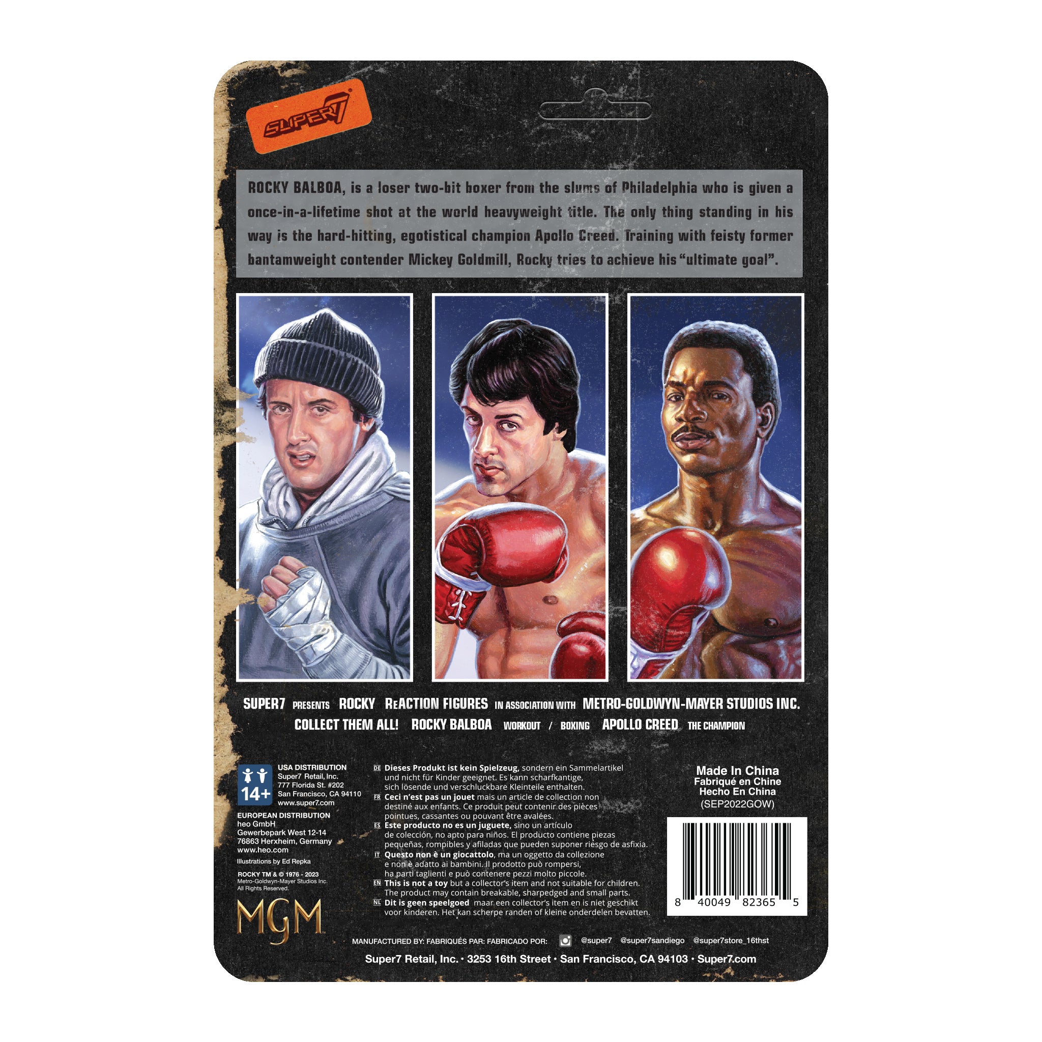 Super7 Rocky ReAction Wave 2 Rocky I Boxing figurină 3.75 inch