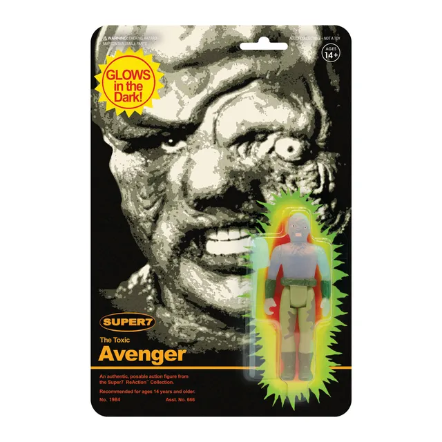 Super7 Toxic Avenger ReAction Toxie figurină glow albastru