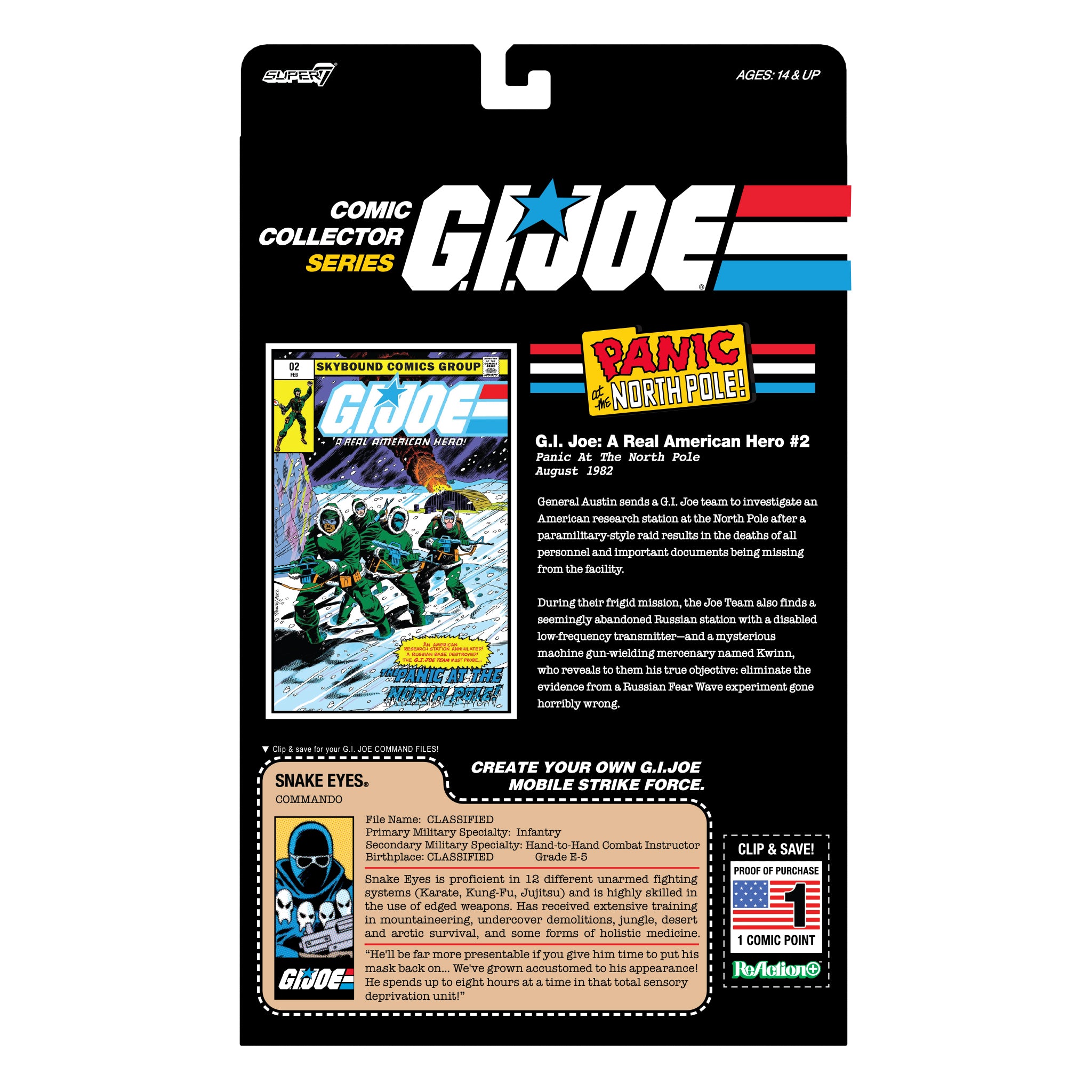 Super7 G.I. Joe Snake Eyes figurina cu revista nr. 2