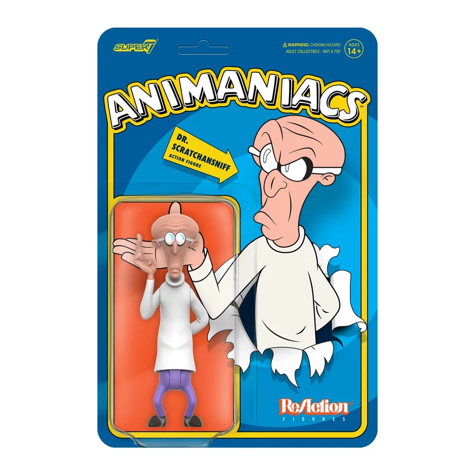 Super7 ReAction Animaniacs Dr Scratchansniff figurina