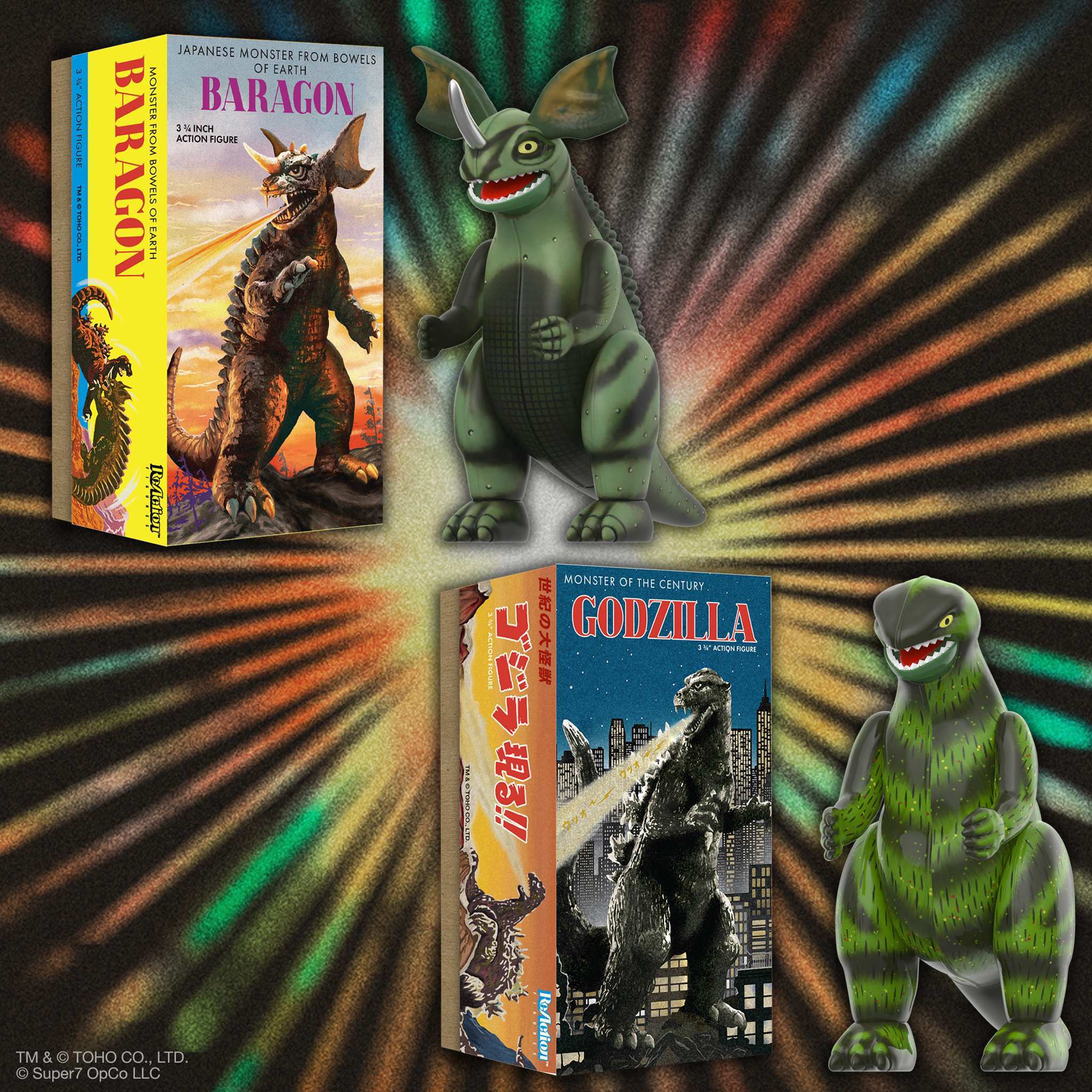 Super7 ReAction Baragon Toho figurina retro 9,5 cm