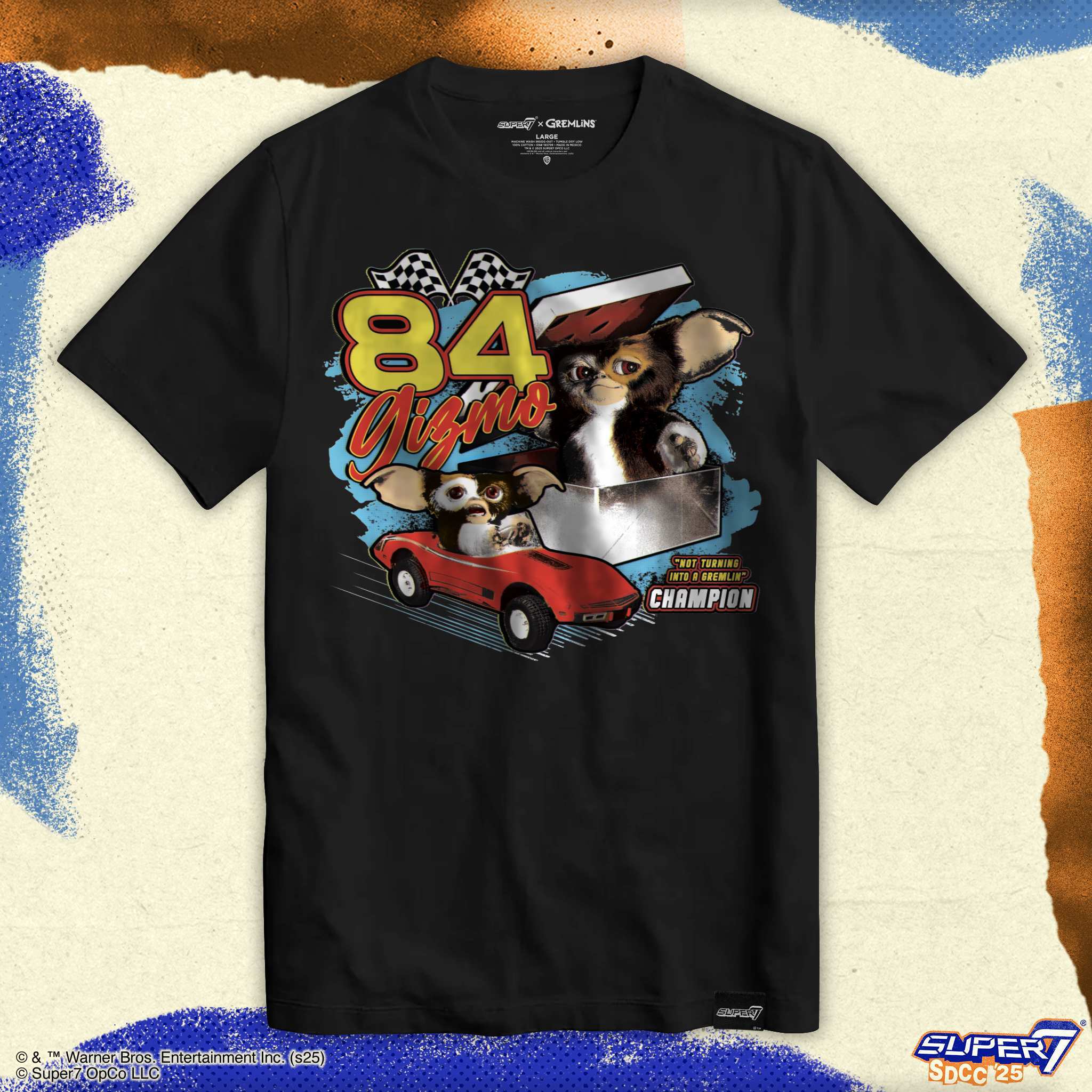 Super7 Gremlins Gizmo Racer tricou negru M