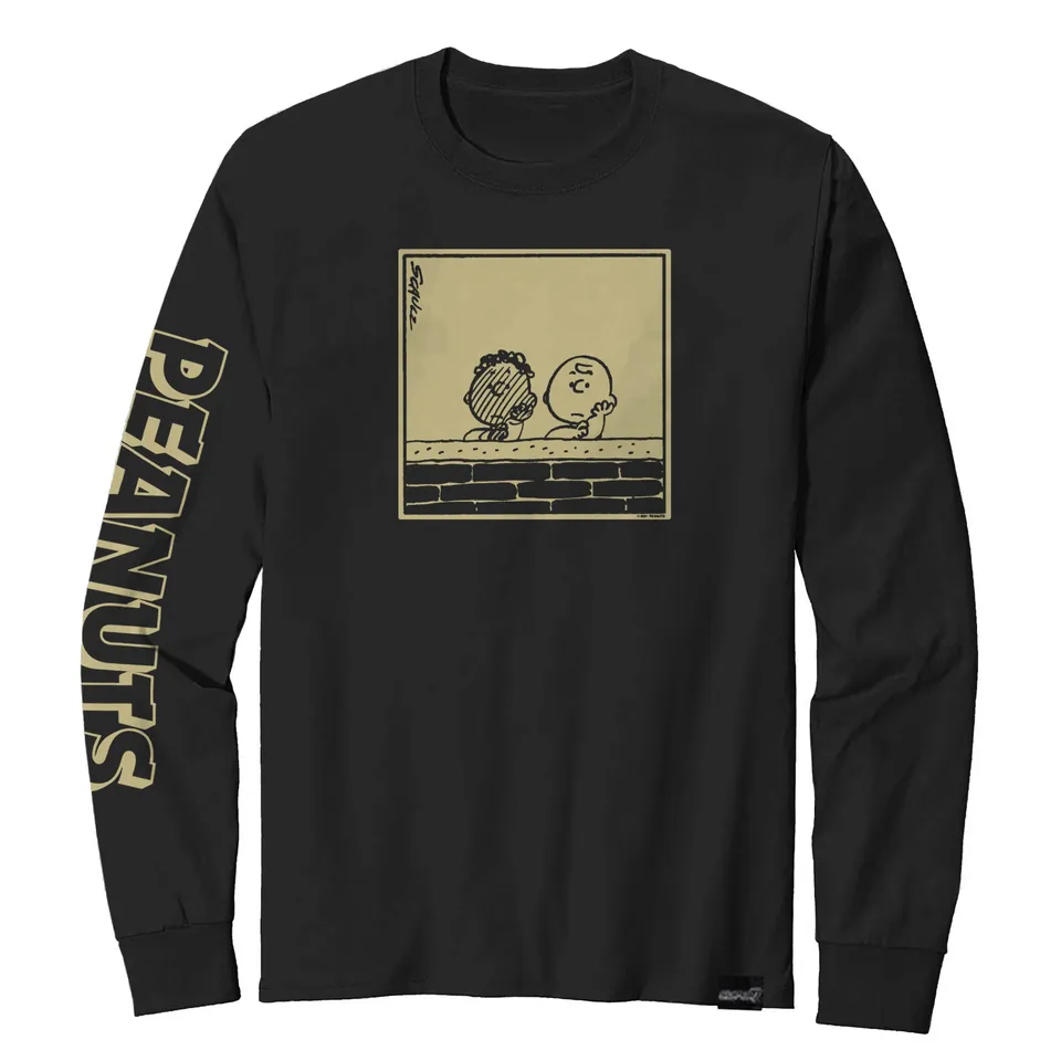 Super7 Peanuts Franklin Charlie Brown tricou negru mânecă lungă