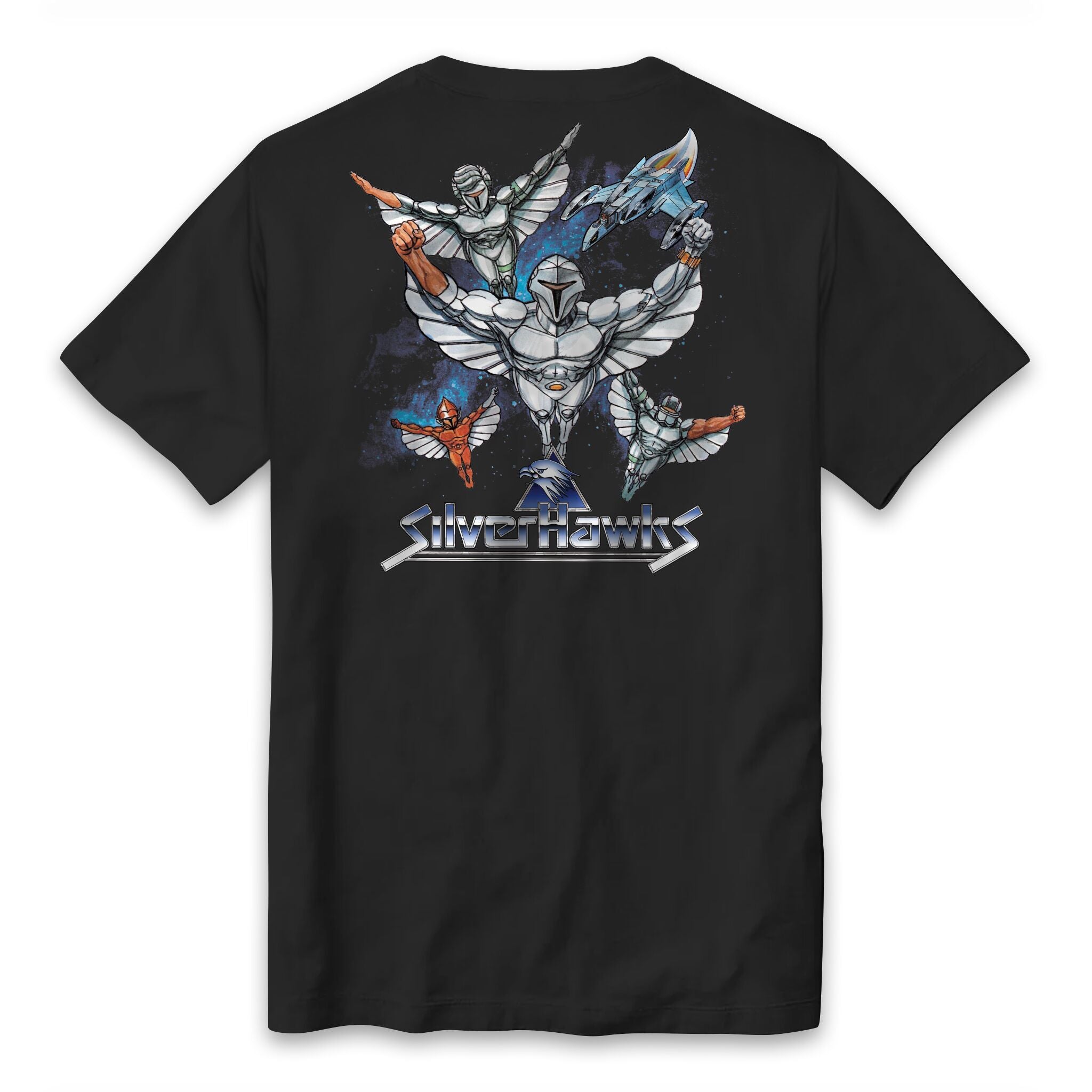 Super7 SilverHawks Logo tricou negru bumbac spate mare