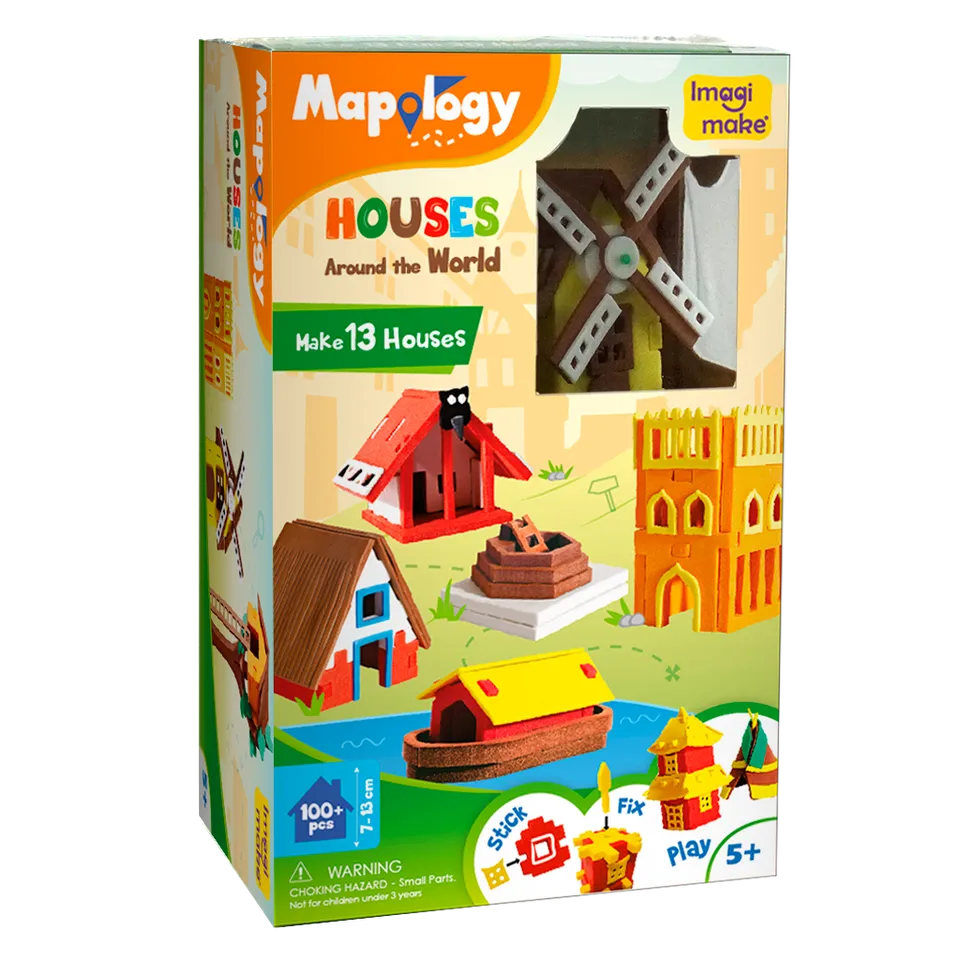 Imagimake Mapology Houses puzzle 3D 13 case 5 ani+