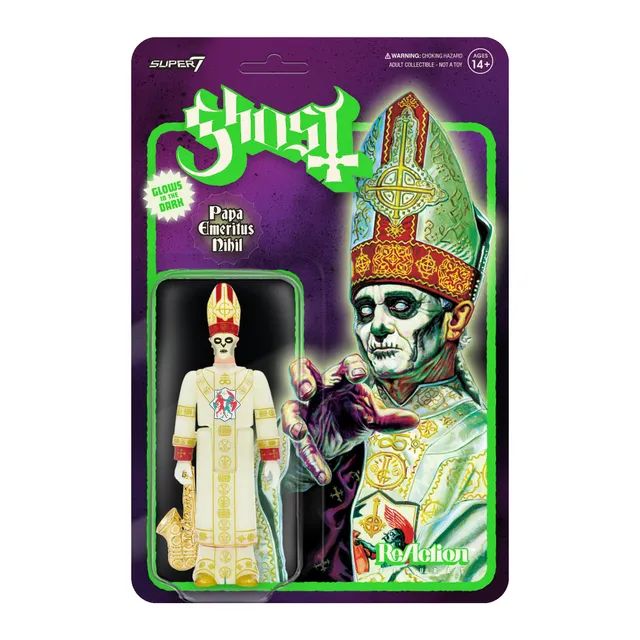 Super7 Ghost ReAction Papa Emeritus Nihil figurina glow