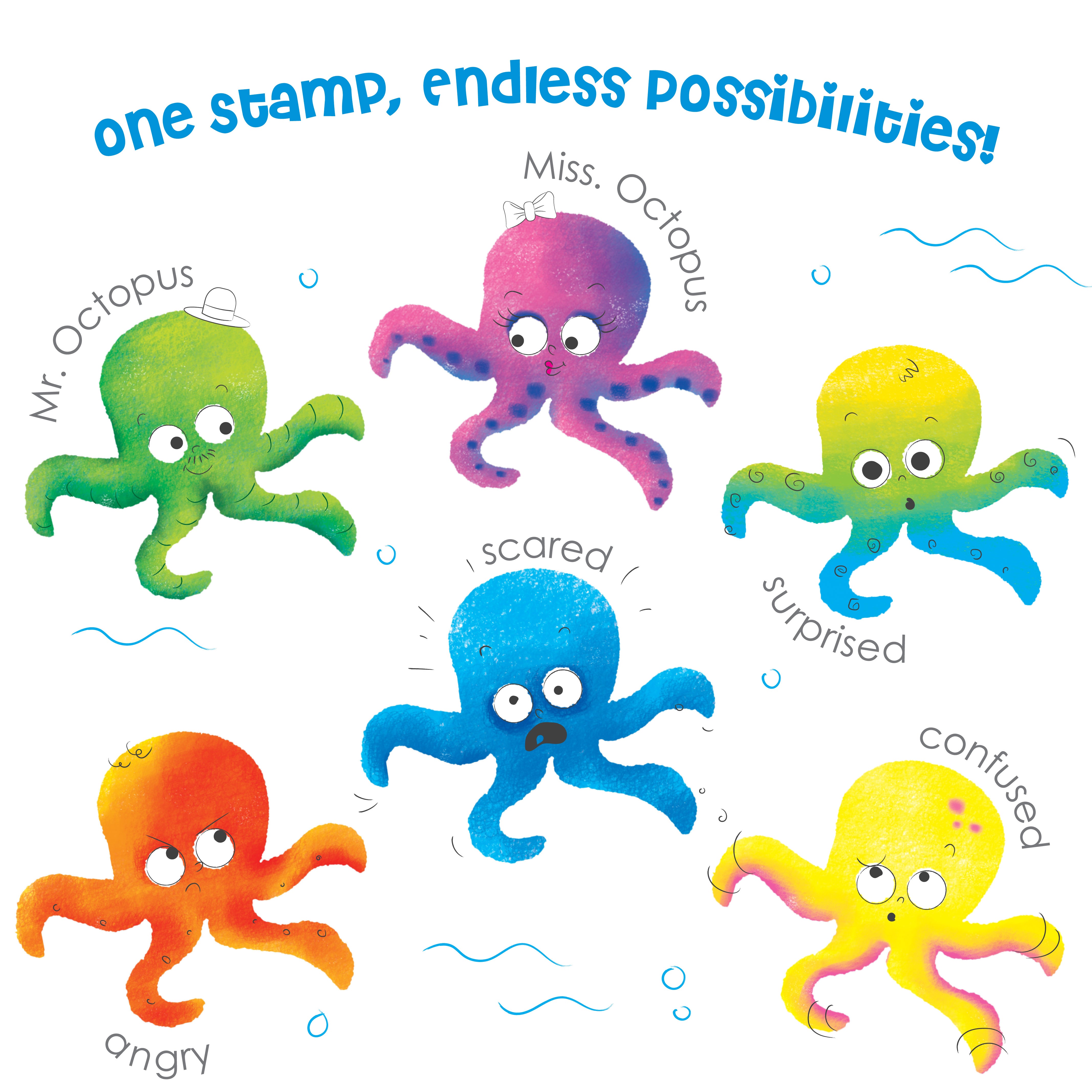 Imagimake Stamp Art Ocean stampile 6 buc + 3 carioci