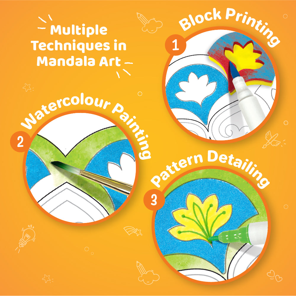 Imagimake Mandala set pictura acuarela 3 panze motive