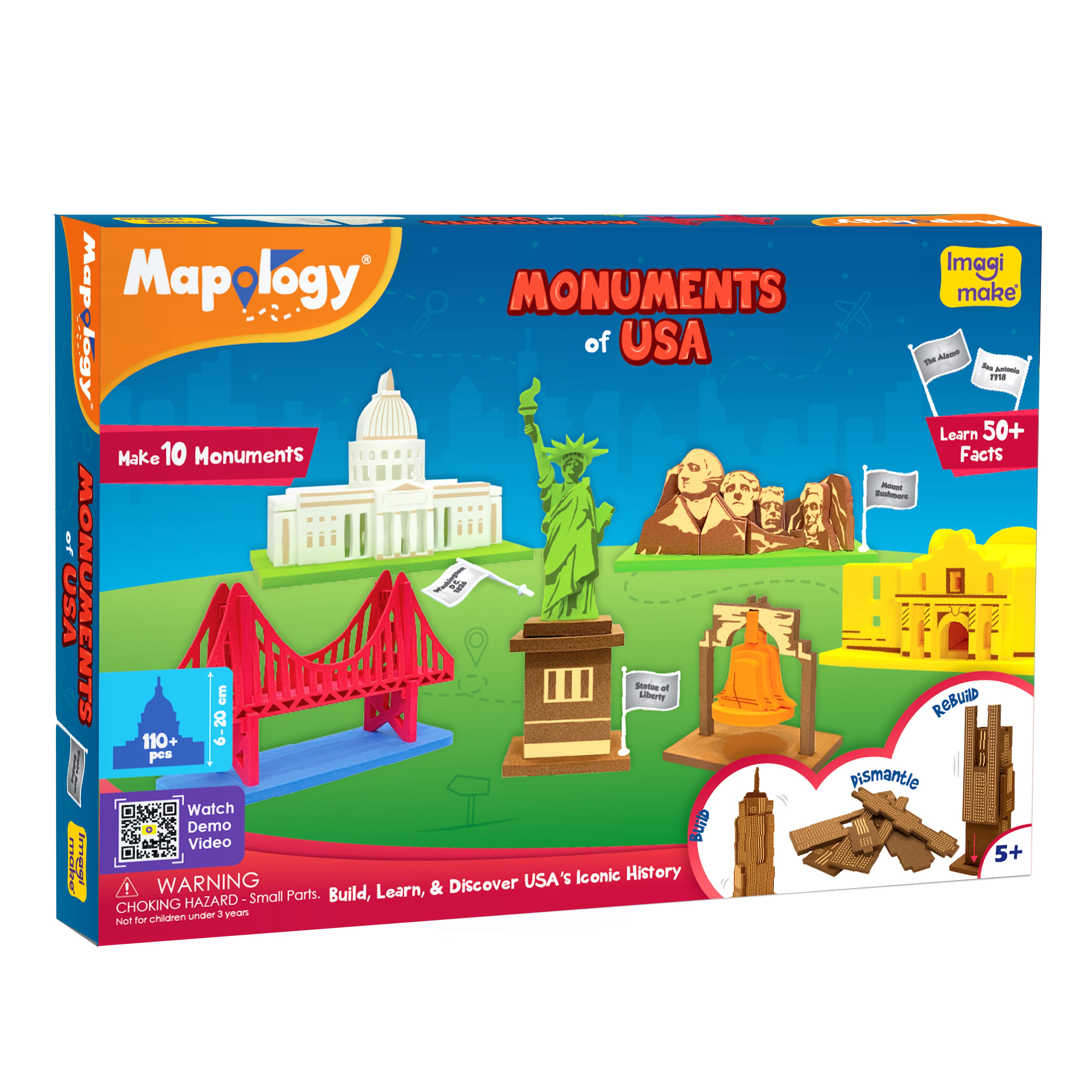 Imagimake Mapology Monuments of USA puzzle 3D 10 monumente