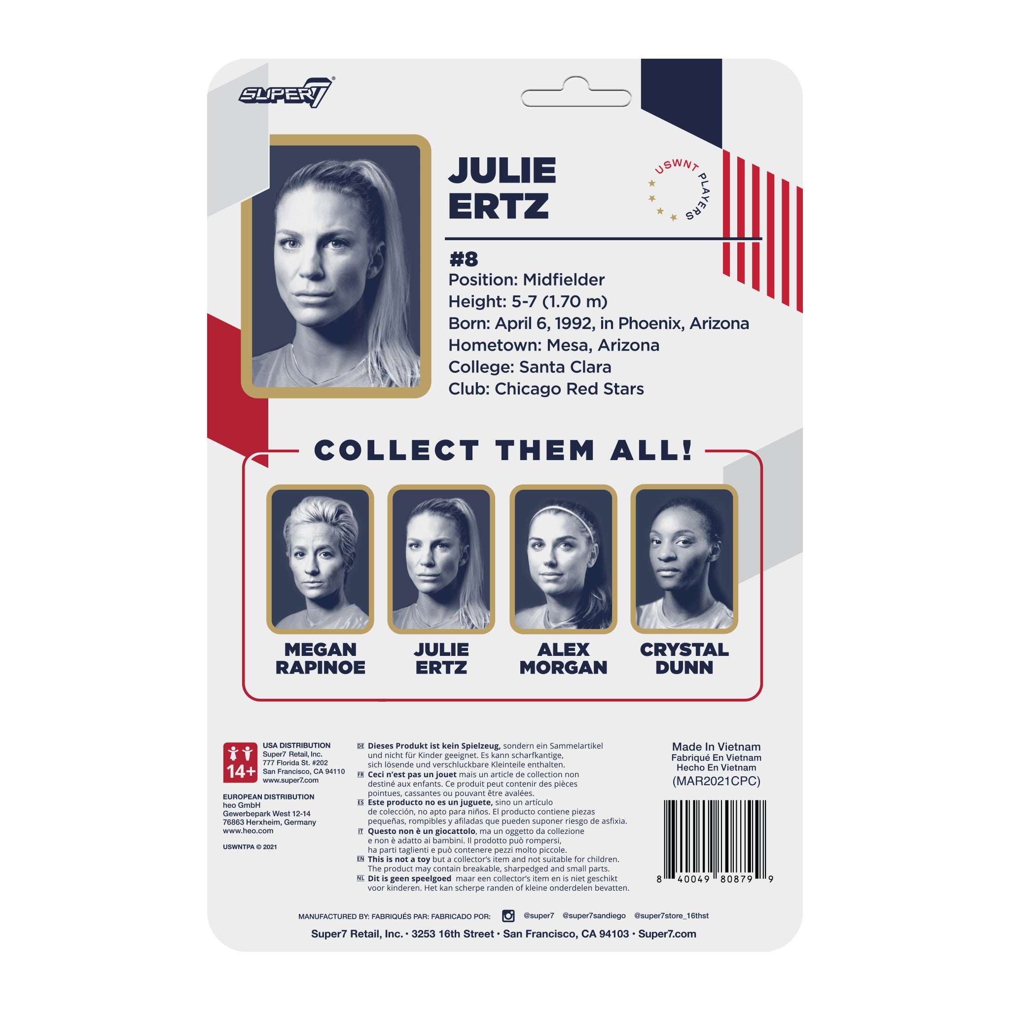 Super7 USWNT Supersports Julie Ertz figurina fotbal