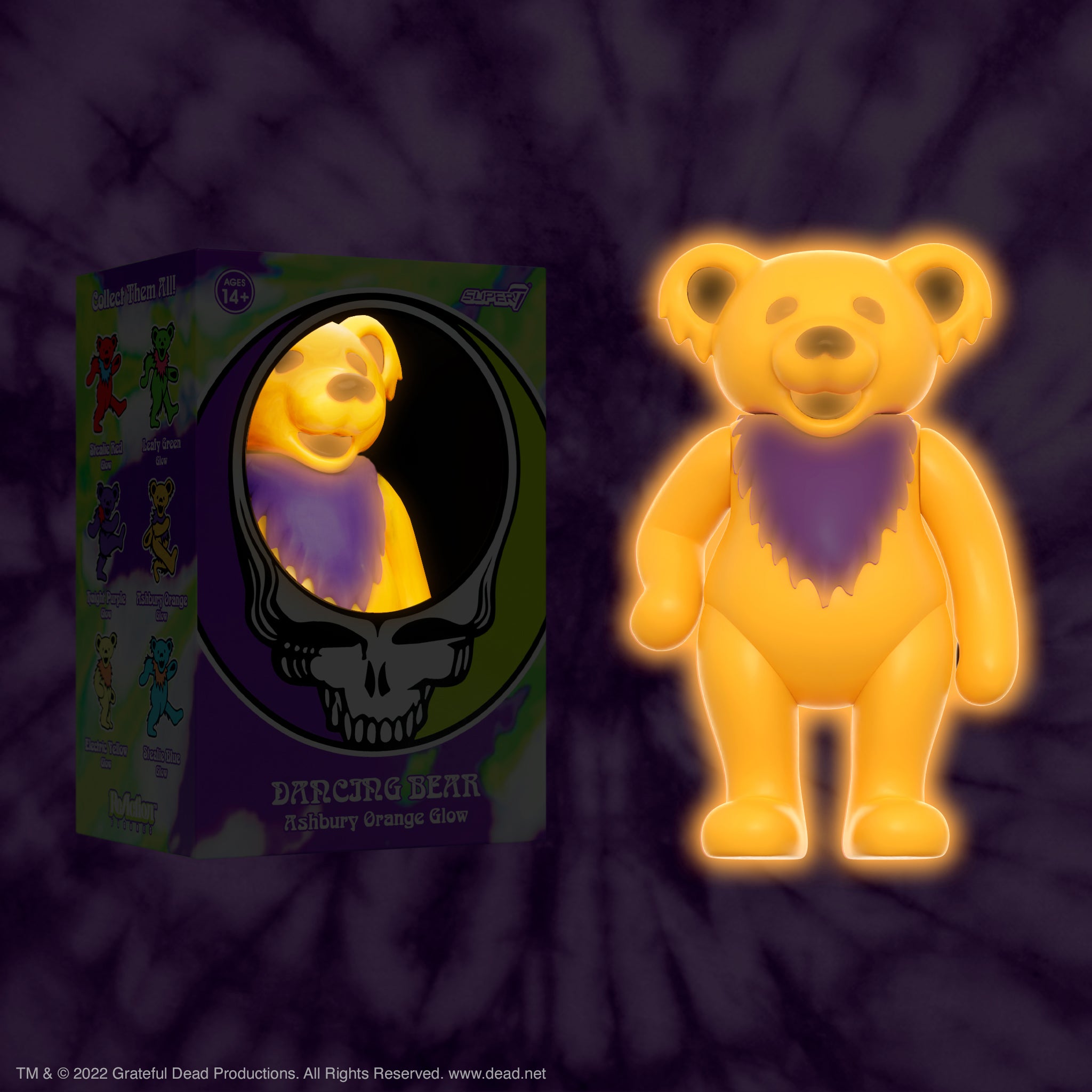 Super7 Grateful Dead Dancing Bear figurina portocaliu glow