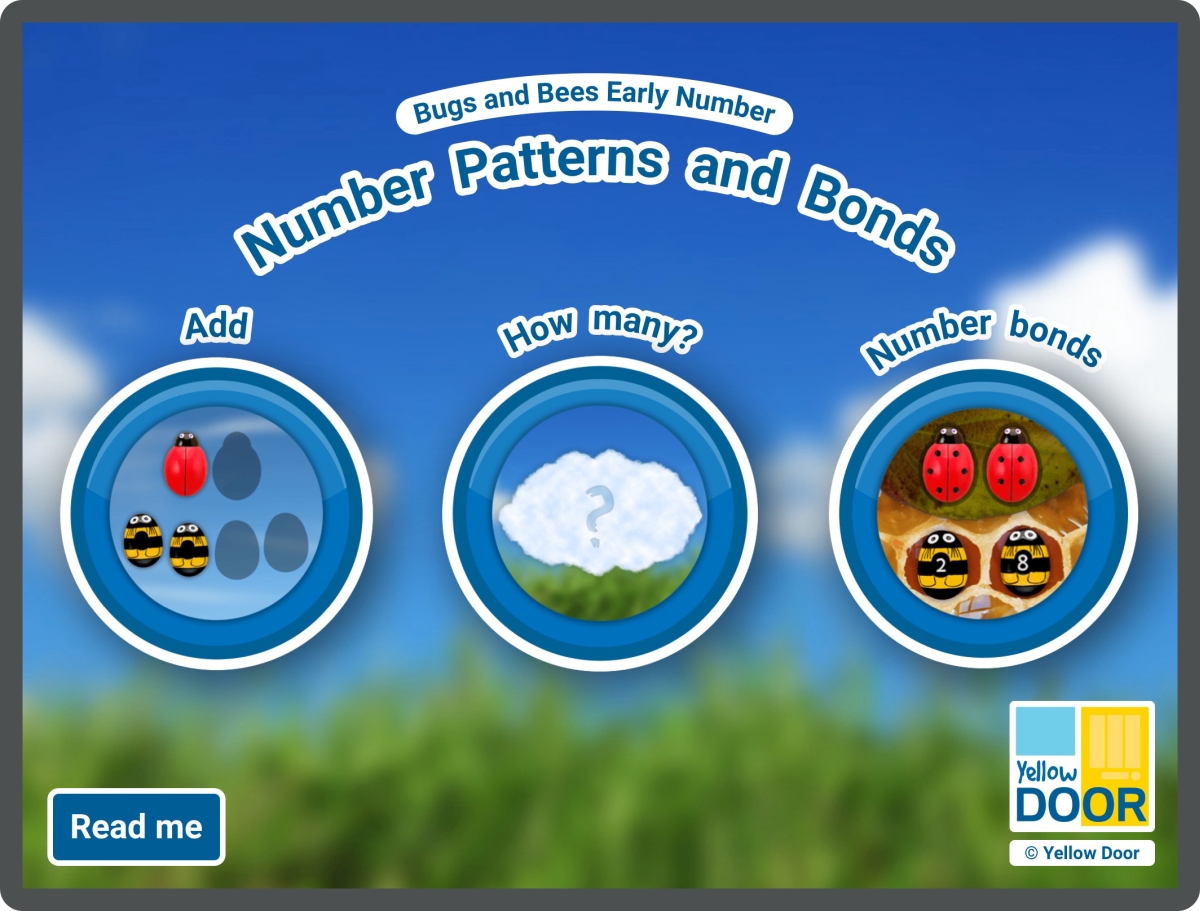 Yellow Door Number Patterns and Bonds aplicatie adunare 0-10