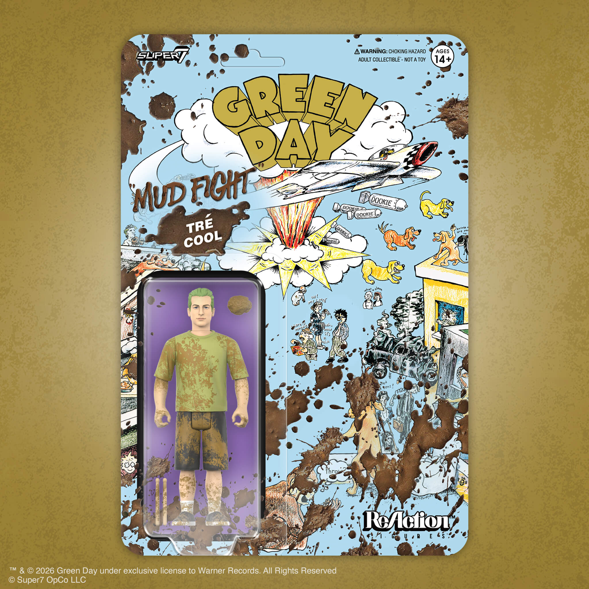 Super7 Green Day ReAction Tre Cool figurina 9.5cm Mud Fight