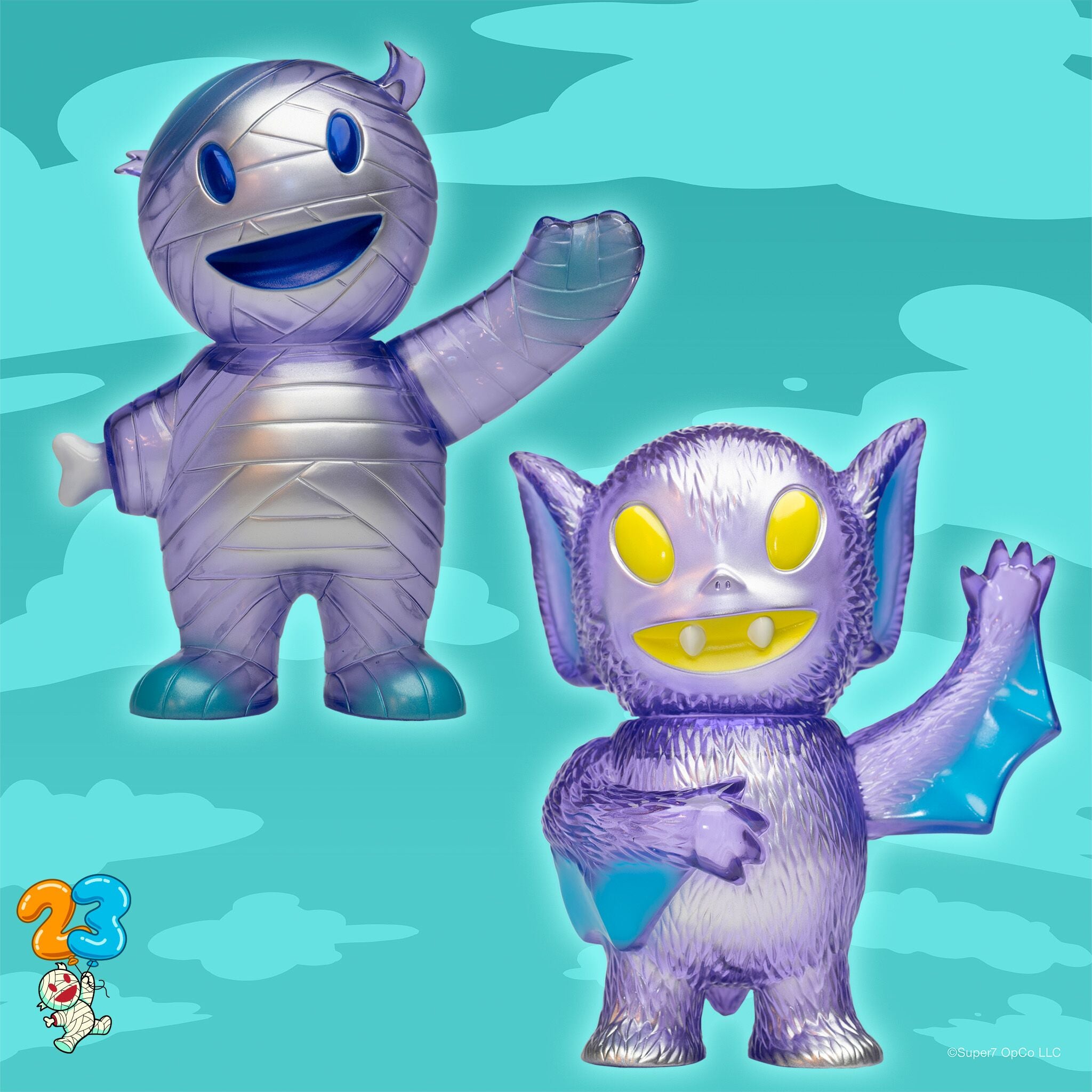Super7 Vinyl Bat Boy figurina mov Ghostly Grape 15cm