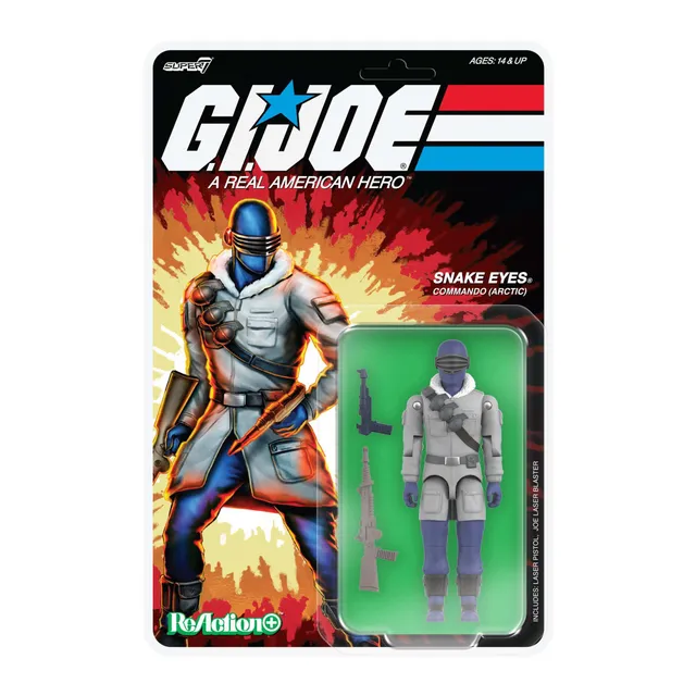 Super7 G.I. Joe ReAction+ Arctic Snake Eyes figurina articulata