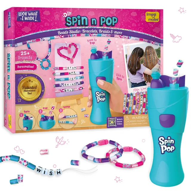 Imagimake Spin n Pop Beads Studio set bratari 300 margele
