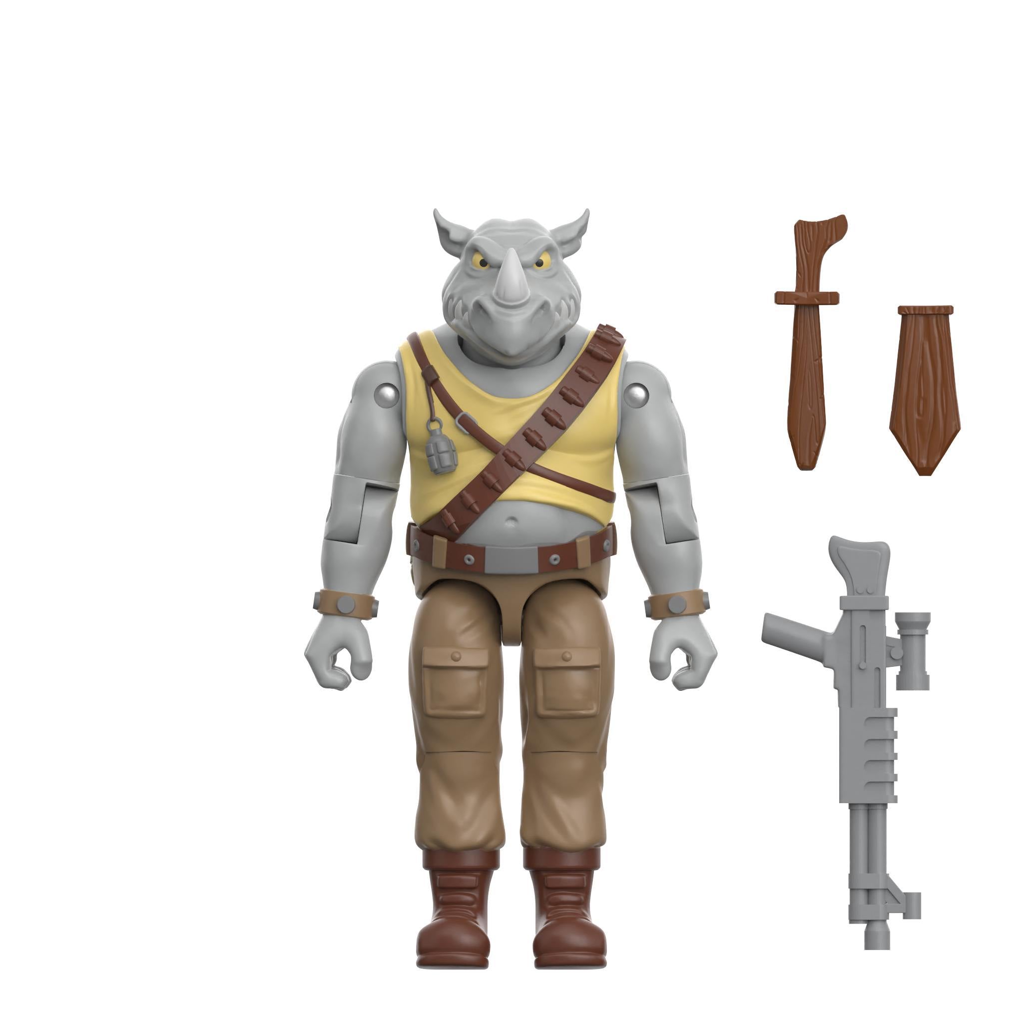 Super7 TMNT ReAction+ Wave 02 Rocksteady figurina 10 cm