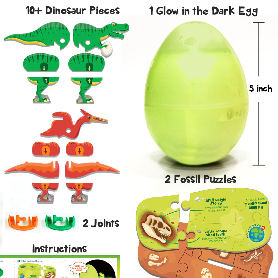 Imagimake Dino Egg jucarie dinozaur verde fosforescent