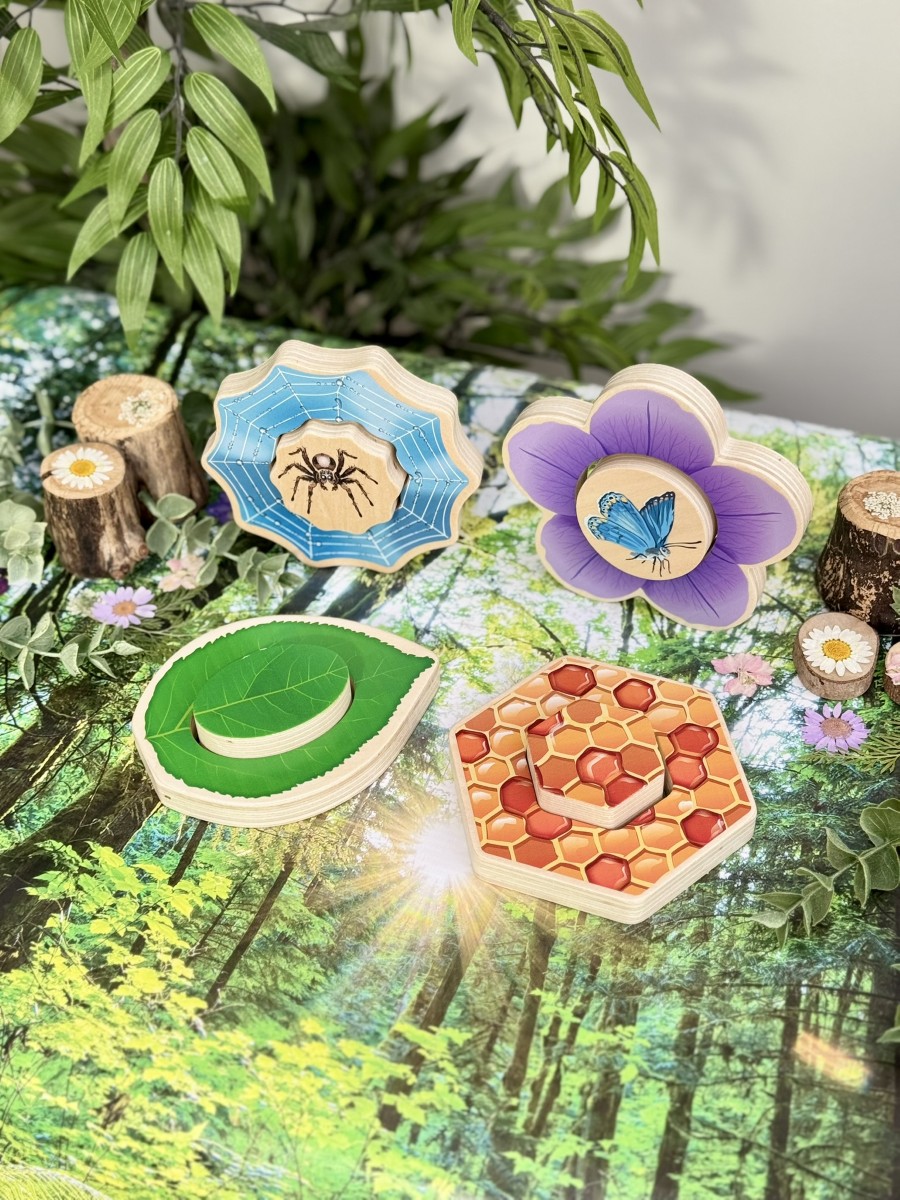 Who's Hiding Garden Bugs puzzle lemn insecte 4 buc