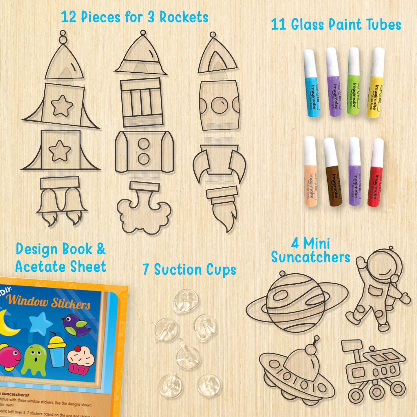 Imagimake Window Art Racheta kit pictura sticla