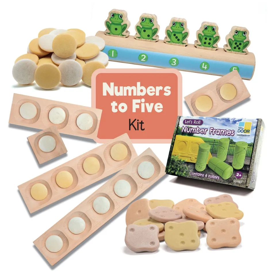 Yellow Door Numbers to Five Kit joc numere set 4 piese tactile