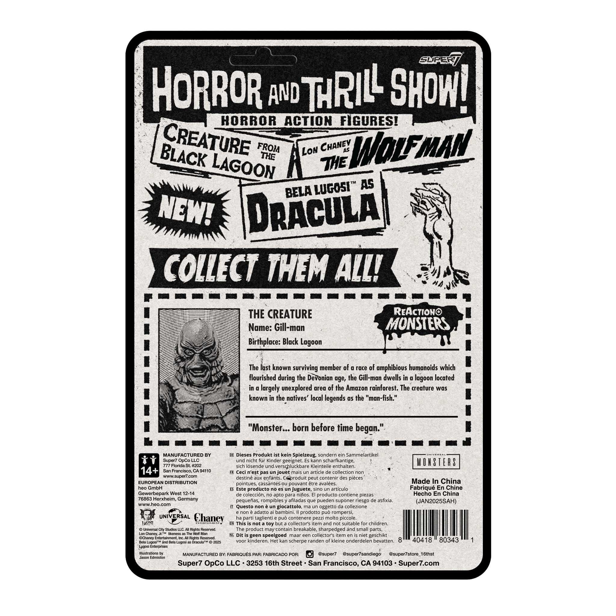 Super7 ReAction+ Creature Black Lagoon figurina 3.75 inch