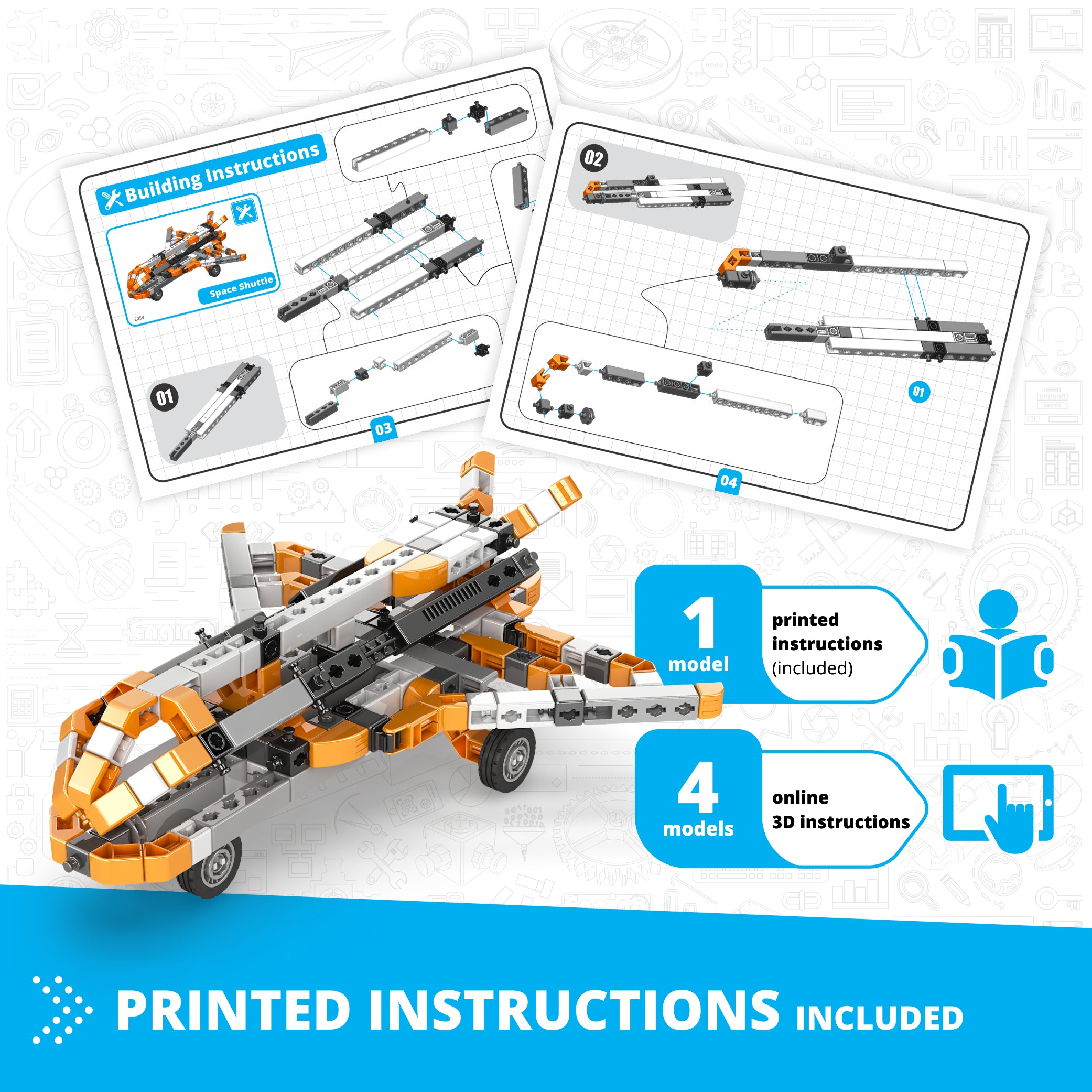 Engino Inventor Mechanics Space Shuttle set 174 piese 9+