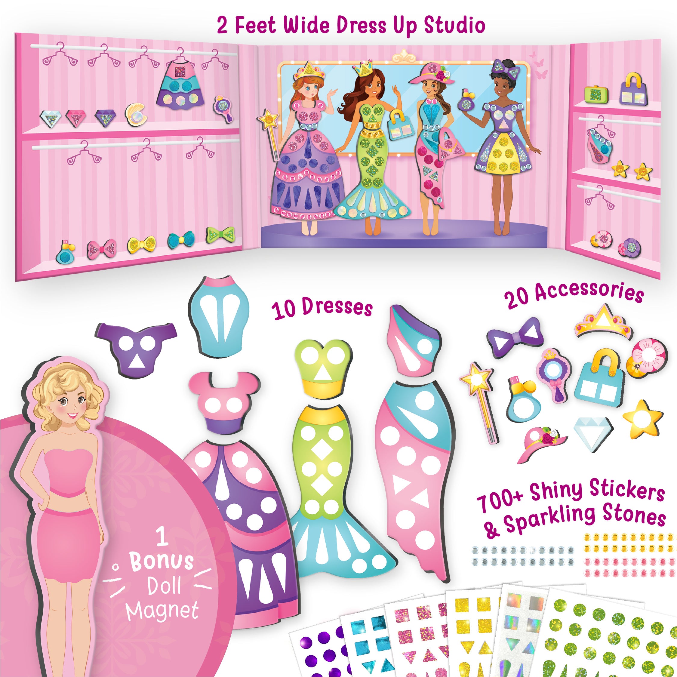 Imagimake Magnetic Dress Up papusa printesa 3-7 ani