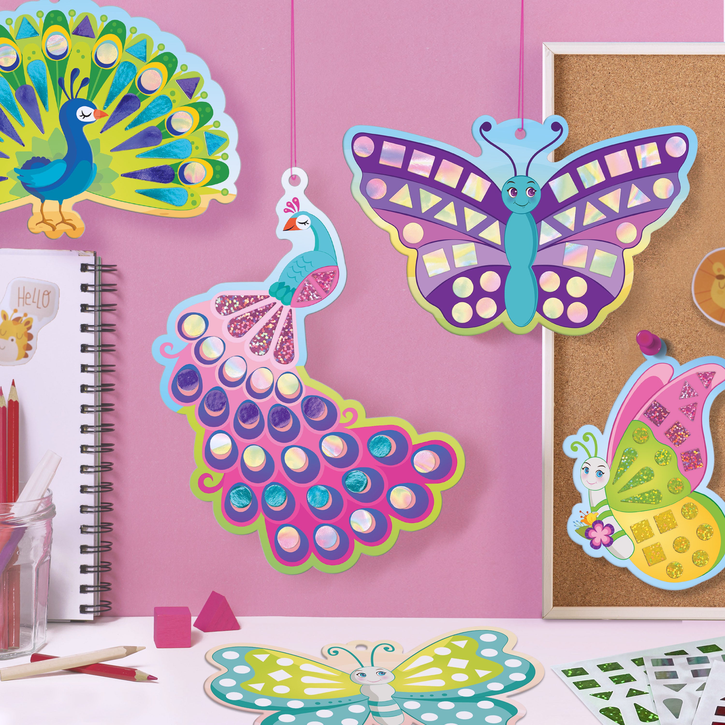 Imagimake Mirror Mosaic Butterfly Peacock set mozaic stralucitor