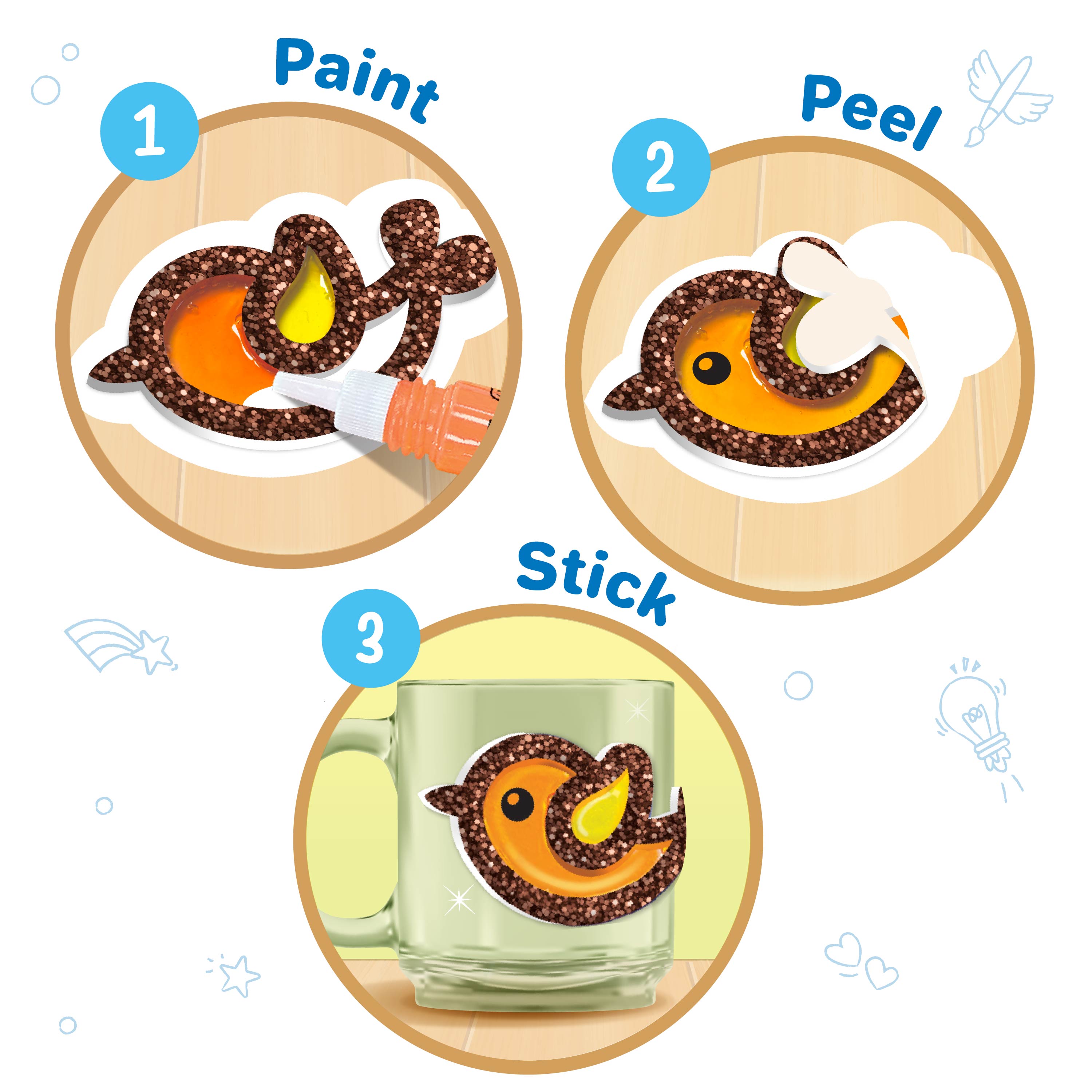 Imagimake Jelly Stickers Jungle set stickere vitraliu