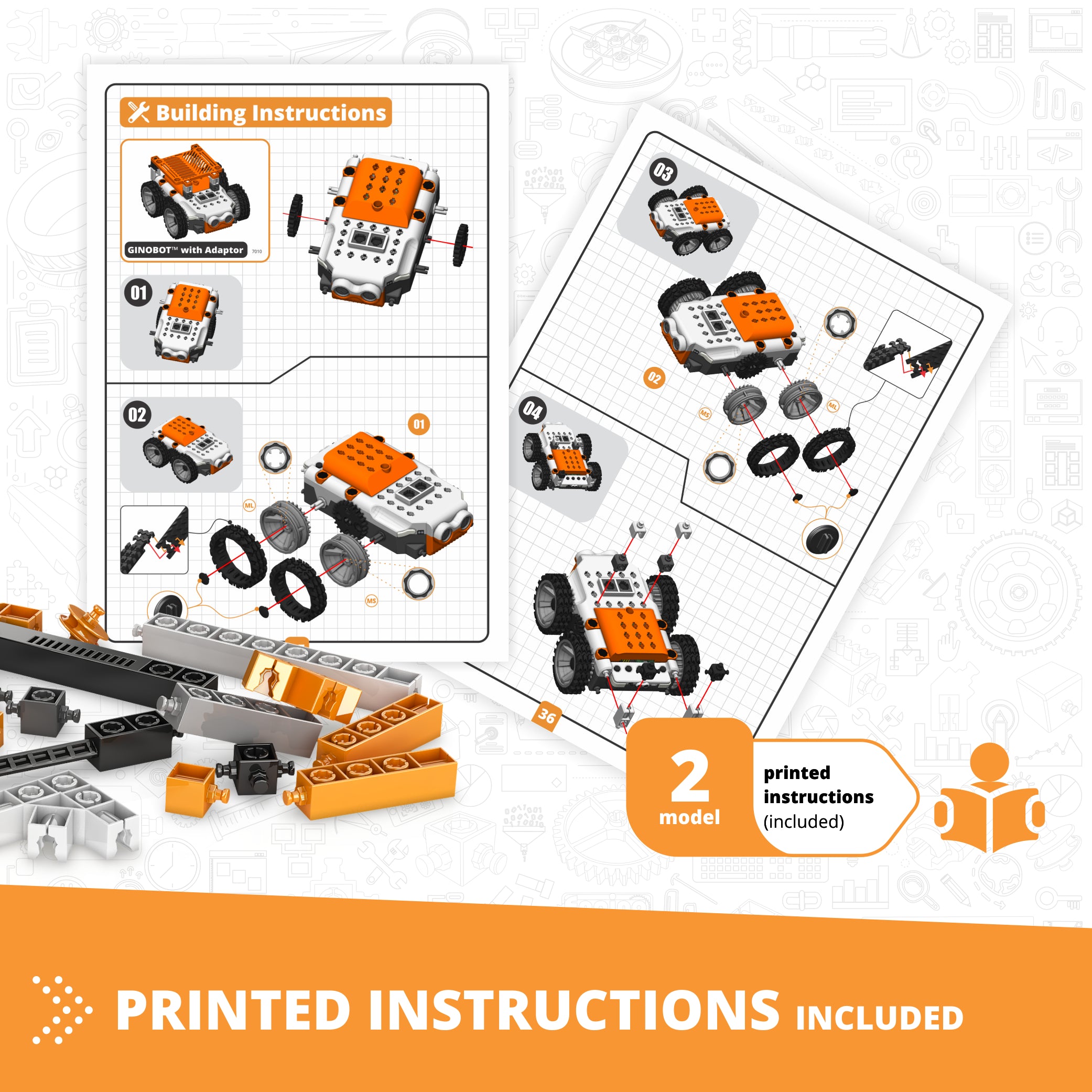 Engino Coding Lab GinoBot robot programabil 2 modele senzori