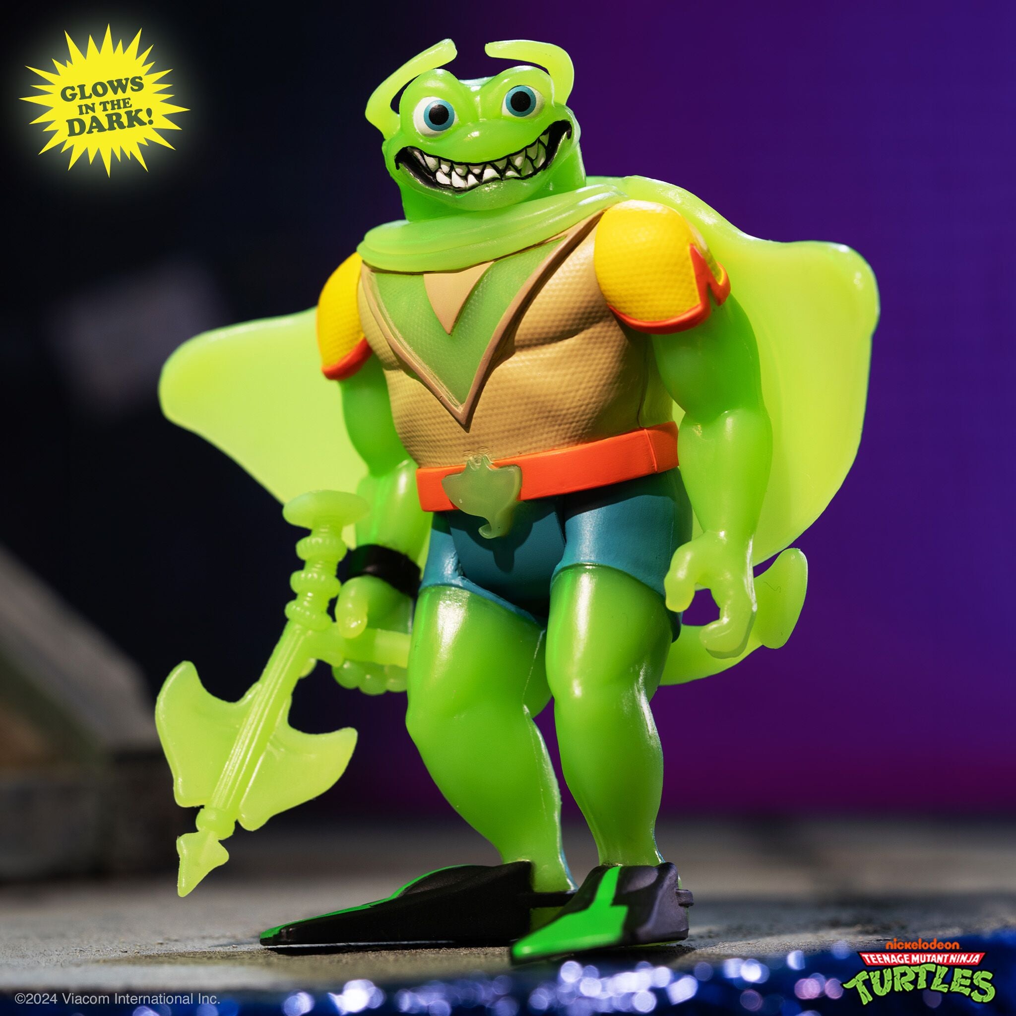 Super7 ReAction TMNT Ray Fillet Green Glow figurina fosforescenta