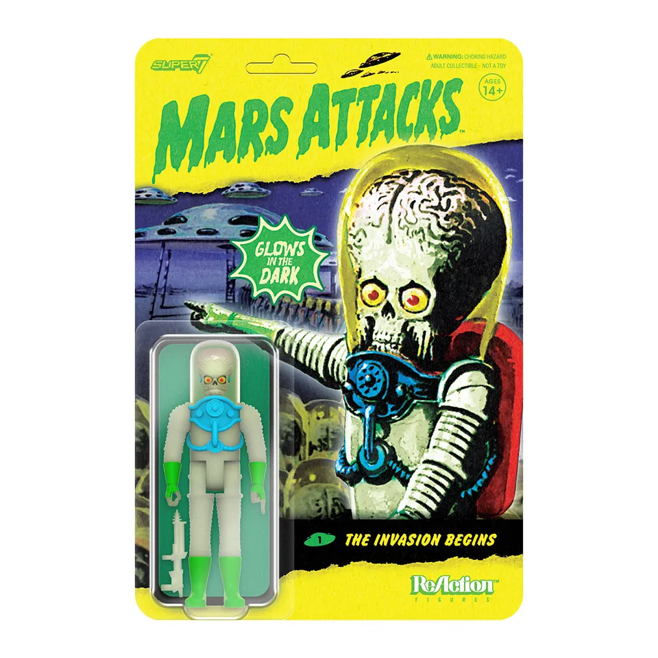Super7 ReAction Mars Attacks Invasion Begins figurina glow