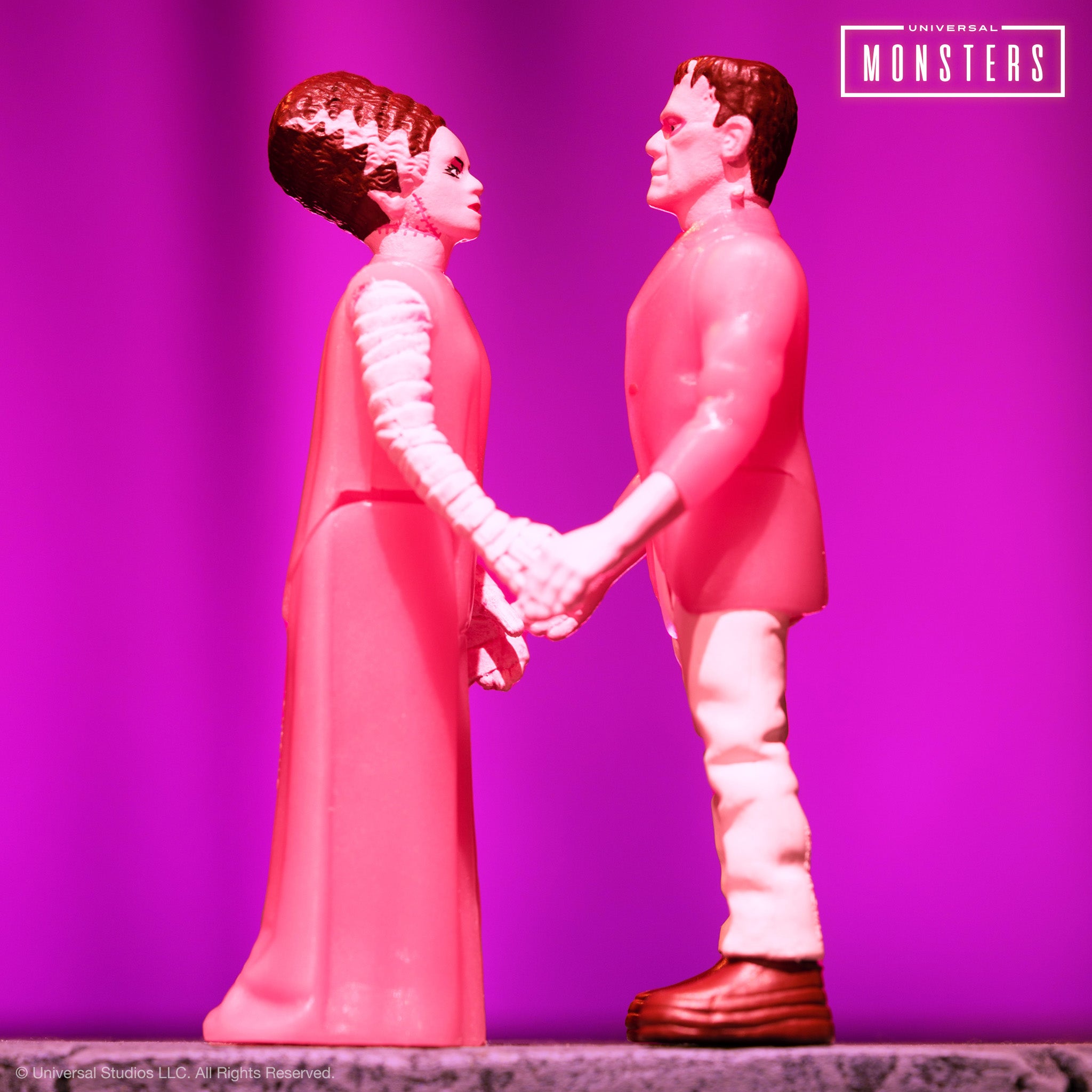 Super7 ReAction Frankenstein Bride set 2 figurine fosforescente