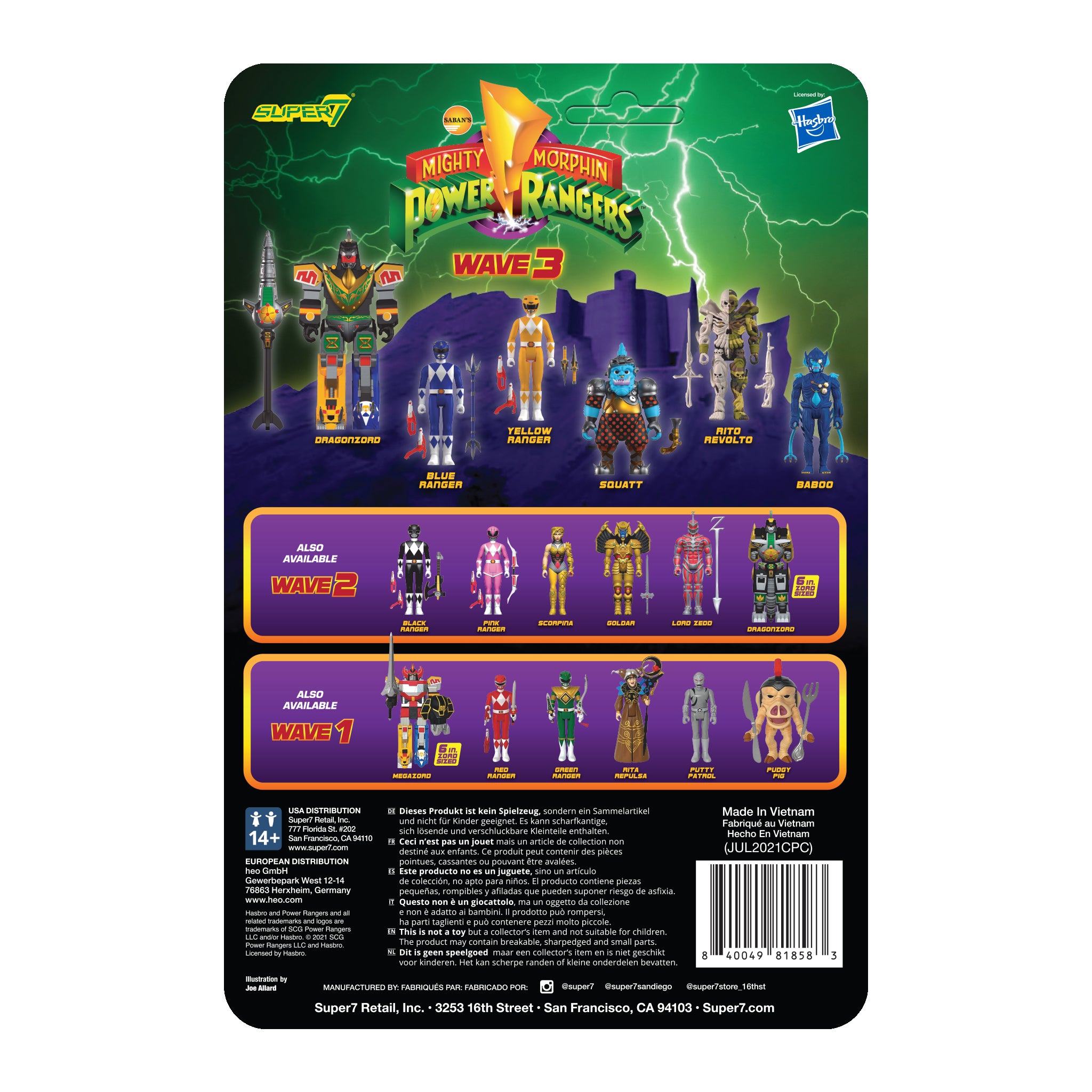 Super7 Power Rangers ReAction Baboo figurina 9,5 cm