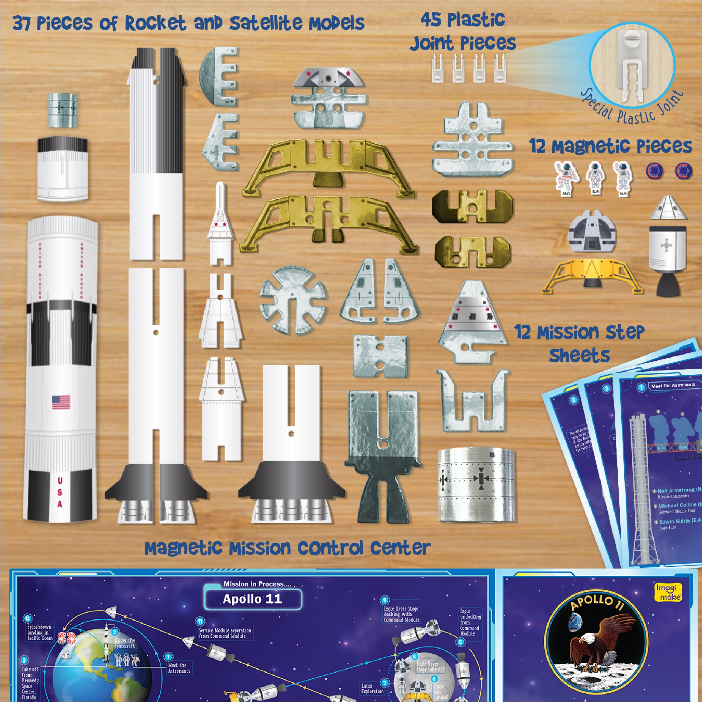 Imagimake Mapology Apollo 11 macheta racheta 8 ani+