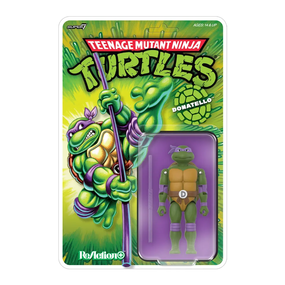 Super7 ReAction+ Donatello TMNT figurina cu bo