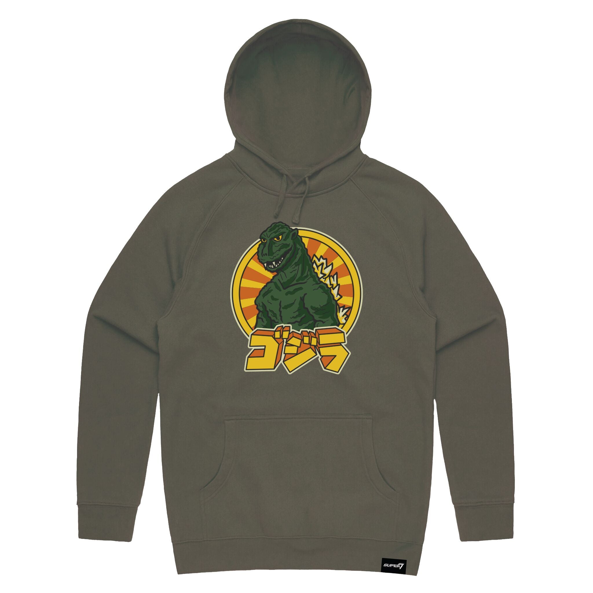 Super7 Toho Godzilla Retro hanorac verde army bumbac