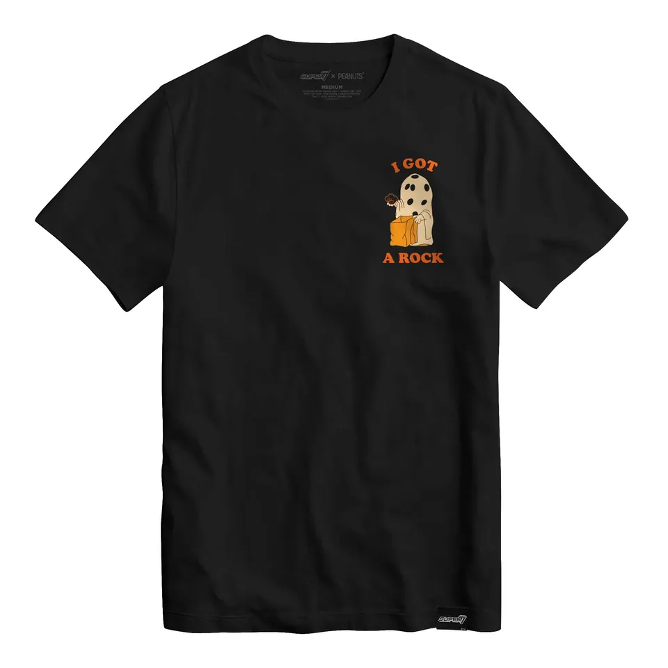 Super7 Peanuts Charlie Brown Ghost tricou bumbac negru Halloween