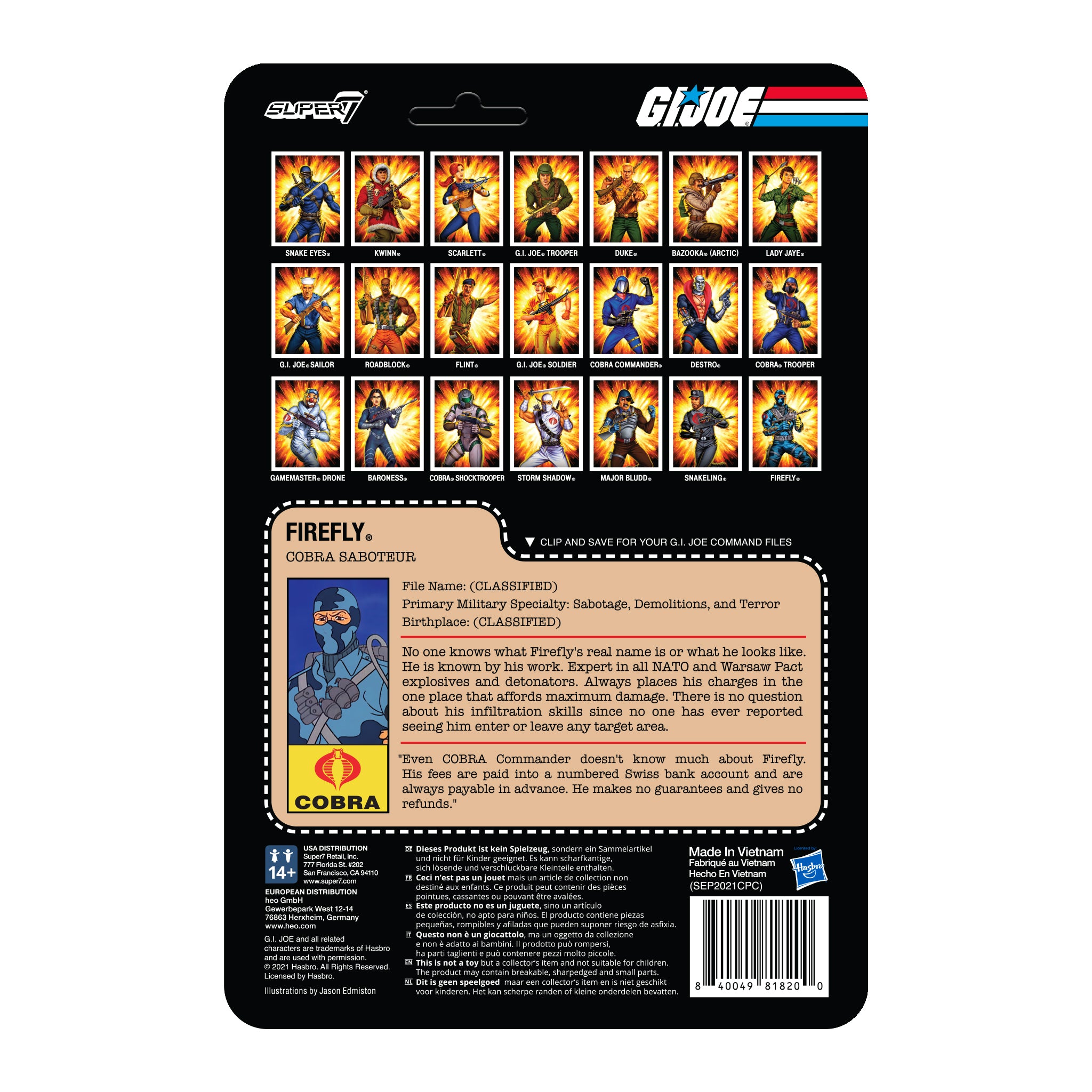 Super7 G.I. Joe Firefly figurina Comic Colors 9,5cm