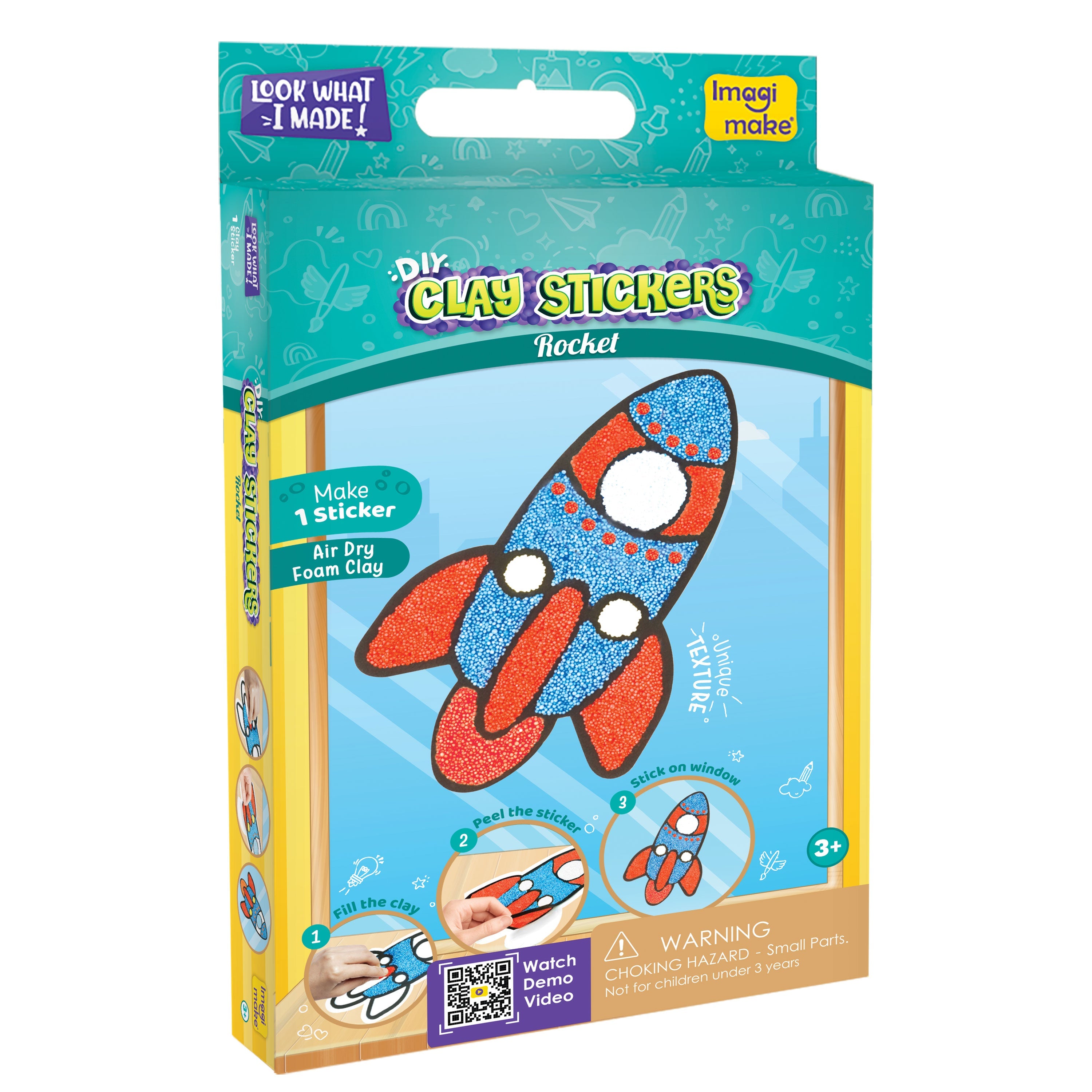 Imagimake Clay Stickers plastilină rachetă 1 planșă