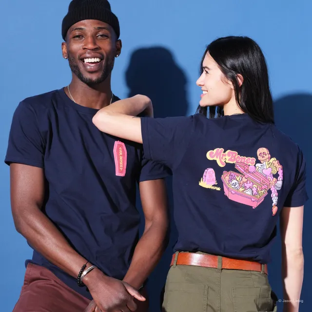 Super7 Mr. Bones tricou bumbac bleumarin cu imprimeu spate