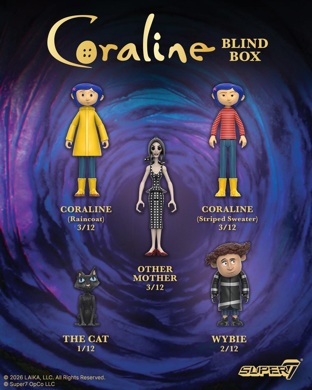 Super7 Coraline set 12 figurine Blind Box ReAction