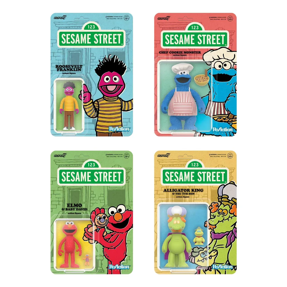 Super7 Sesame Street ReAction set 4 figurine articulate Wave 04