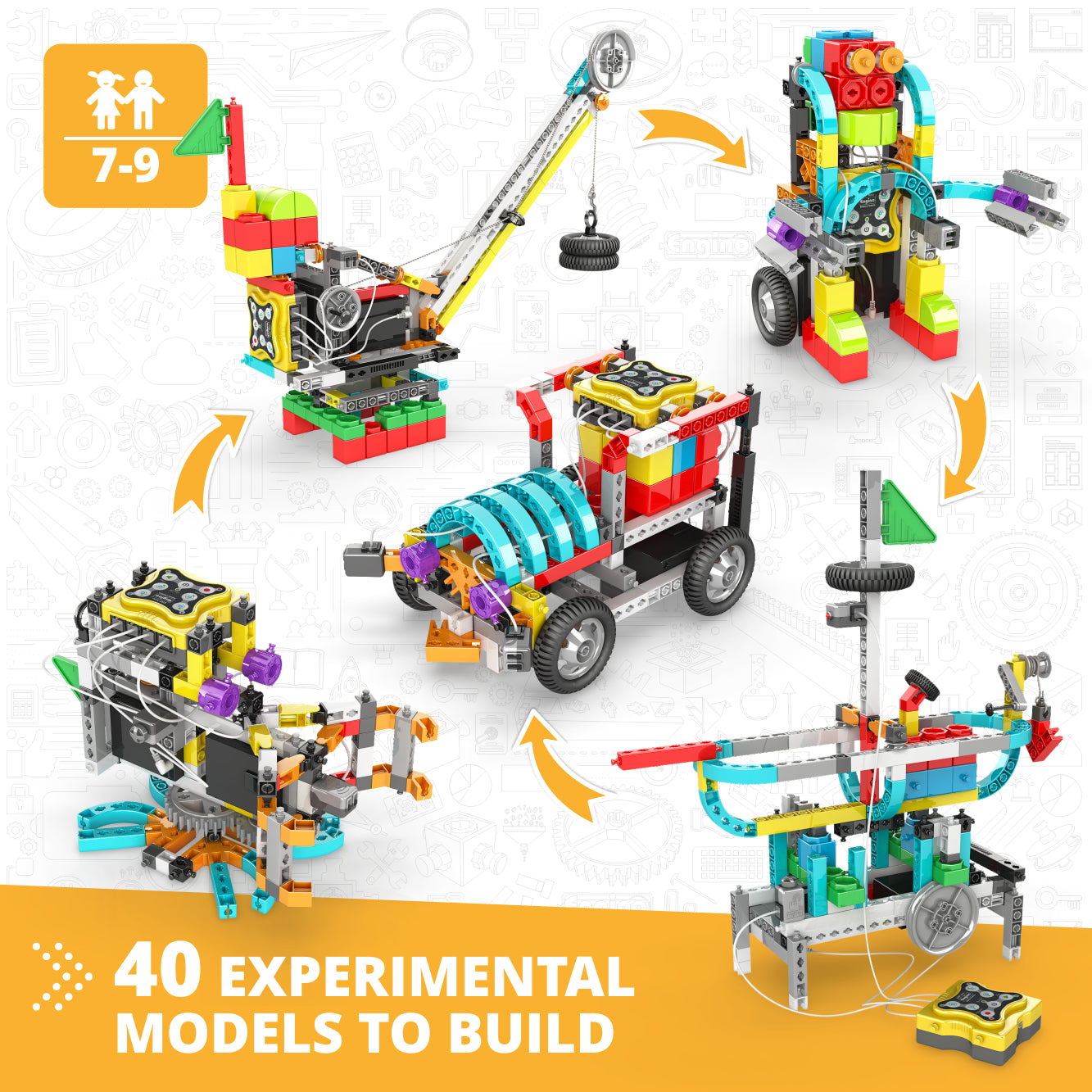 Engino ERP Mini set robotica 40 modele programabil 7-9 ani